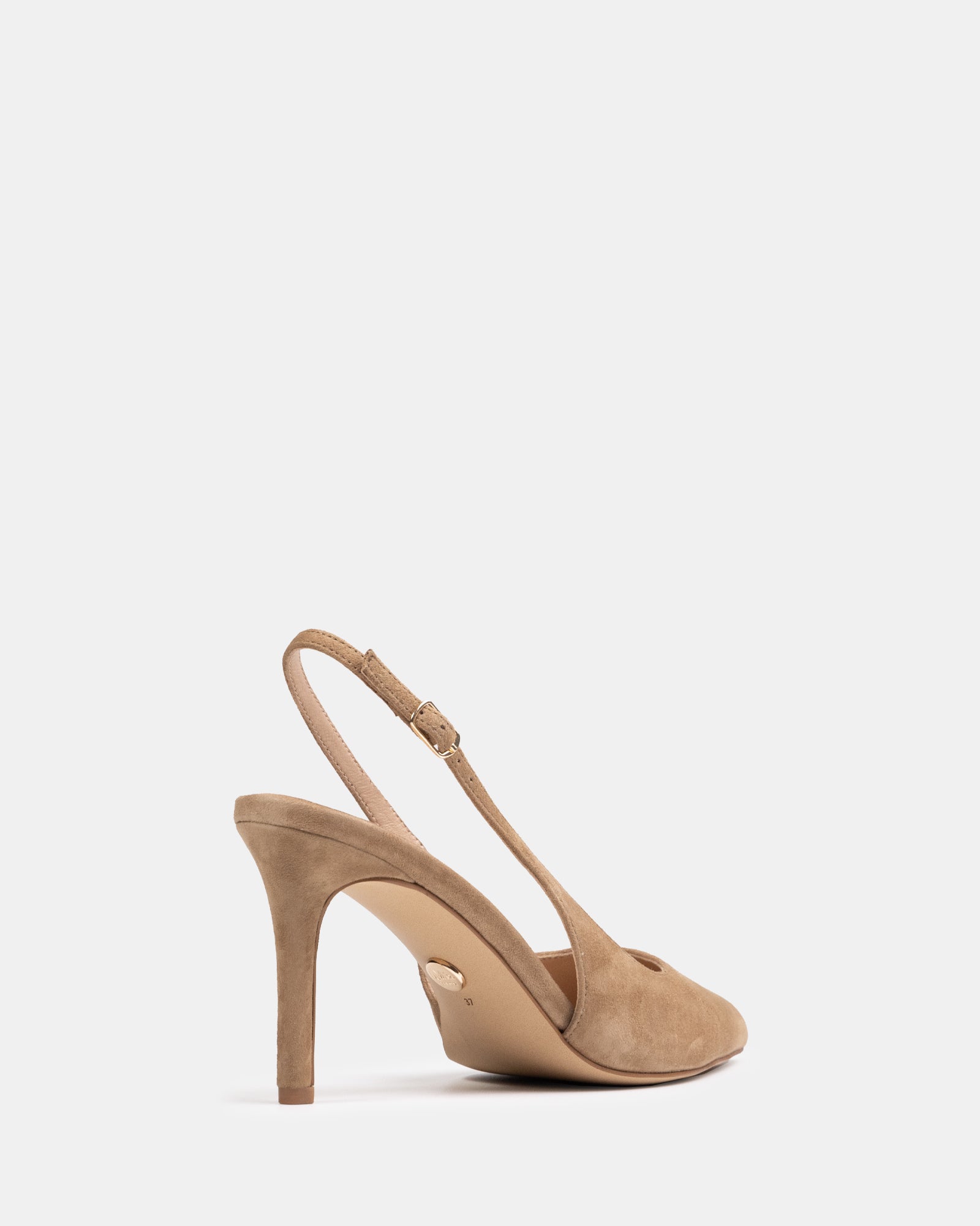 Riker Sand Suede Leather Slingback