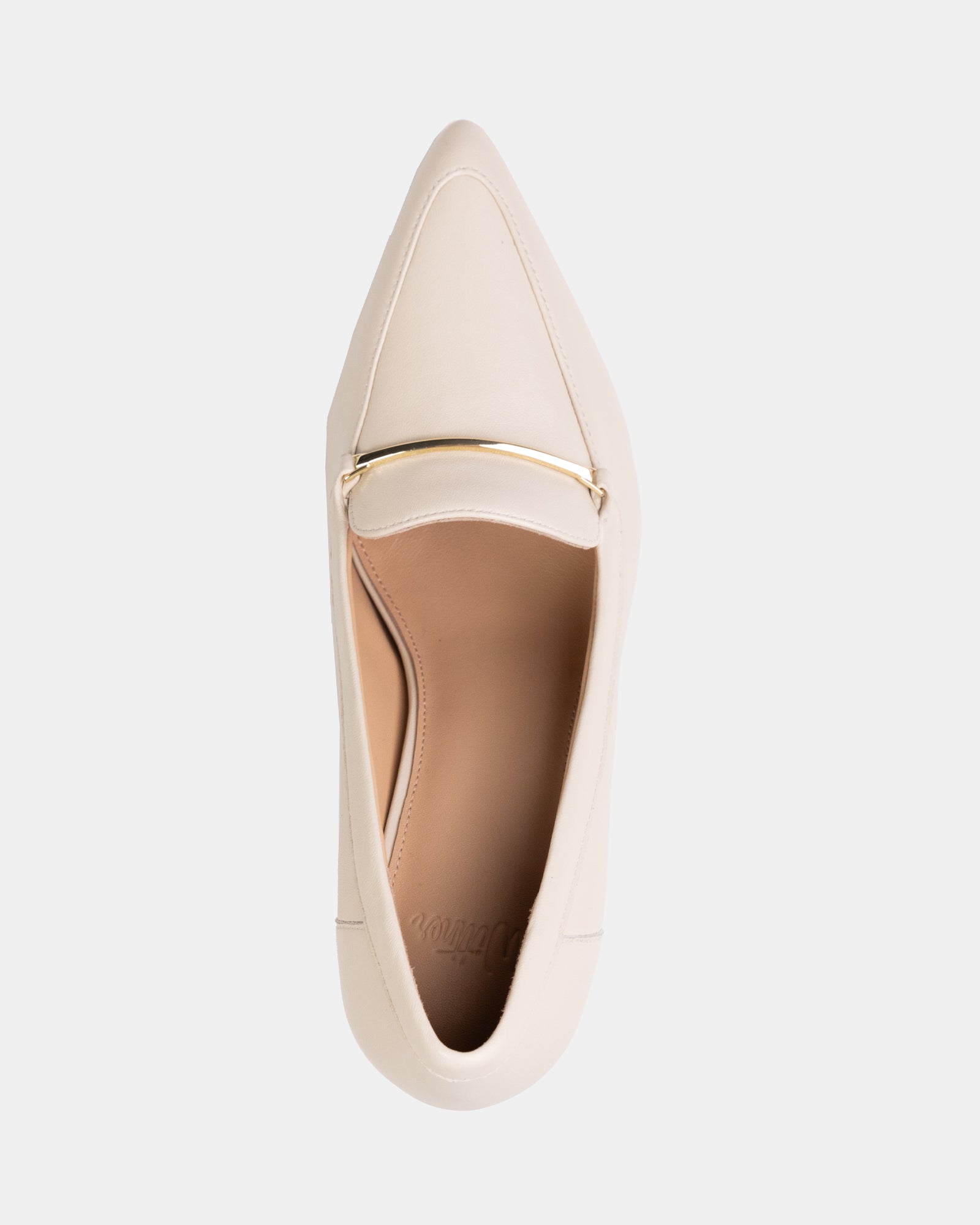 Rylan Vintage Ivory Leather Heeled Loafer