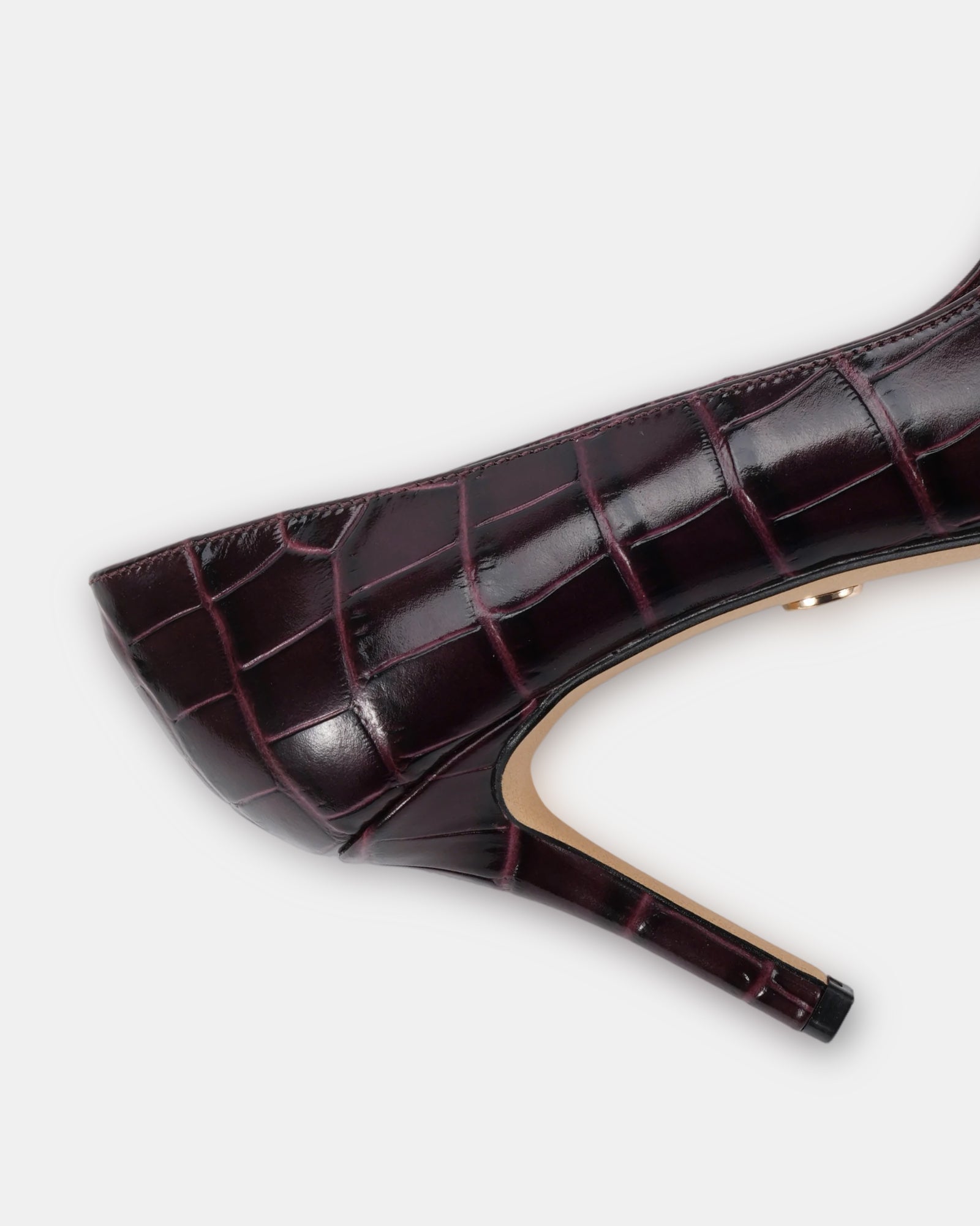 Ravyn Raisin Croc Embossed Leather Pump