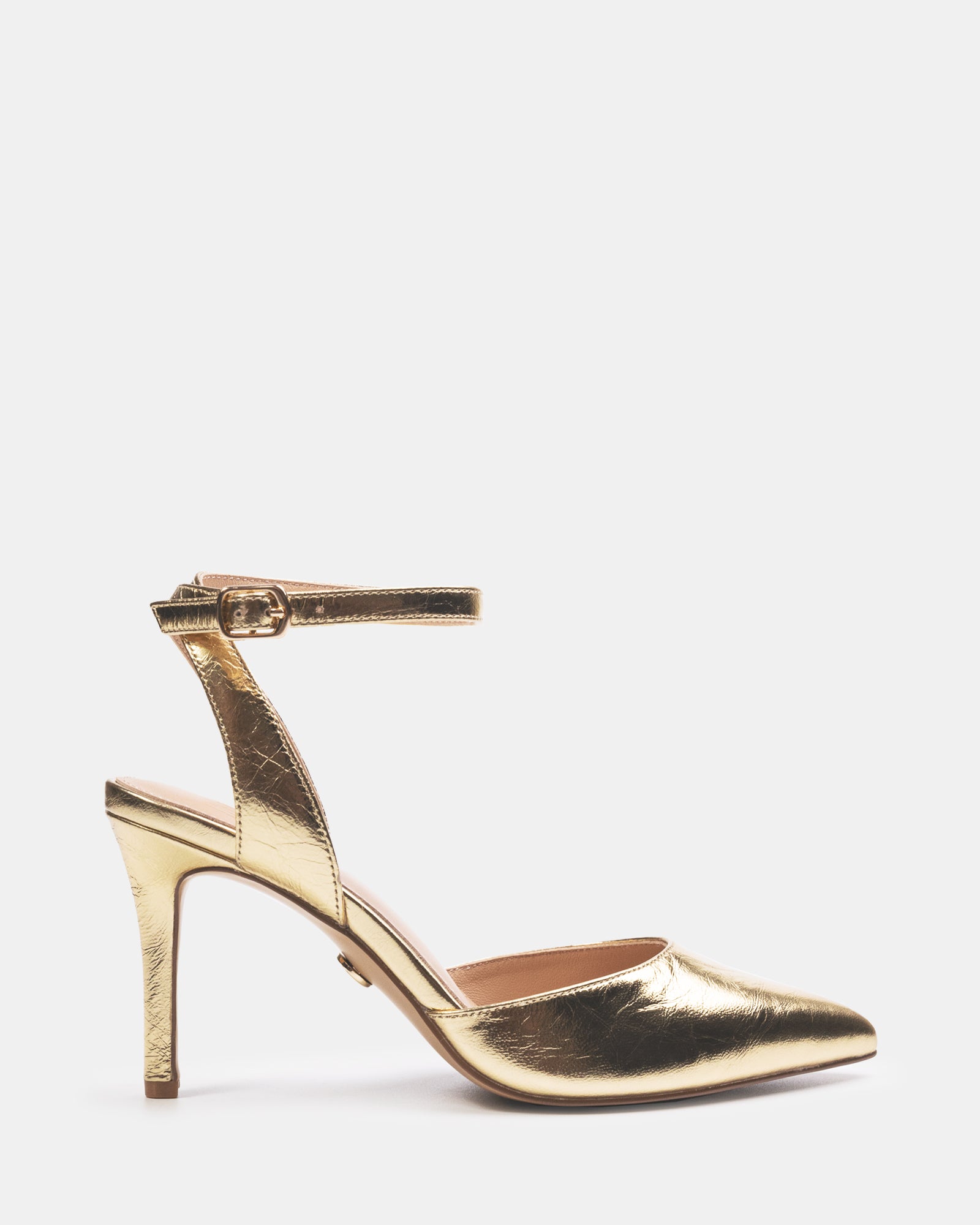 Reva Gold Metallic Leather Stiletto Heel