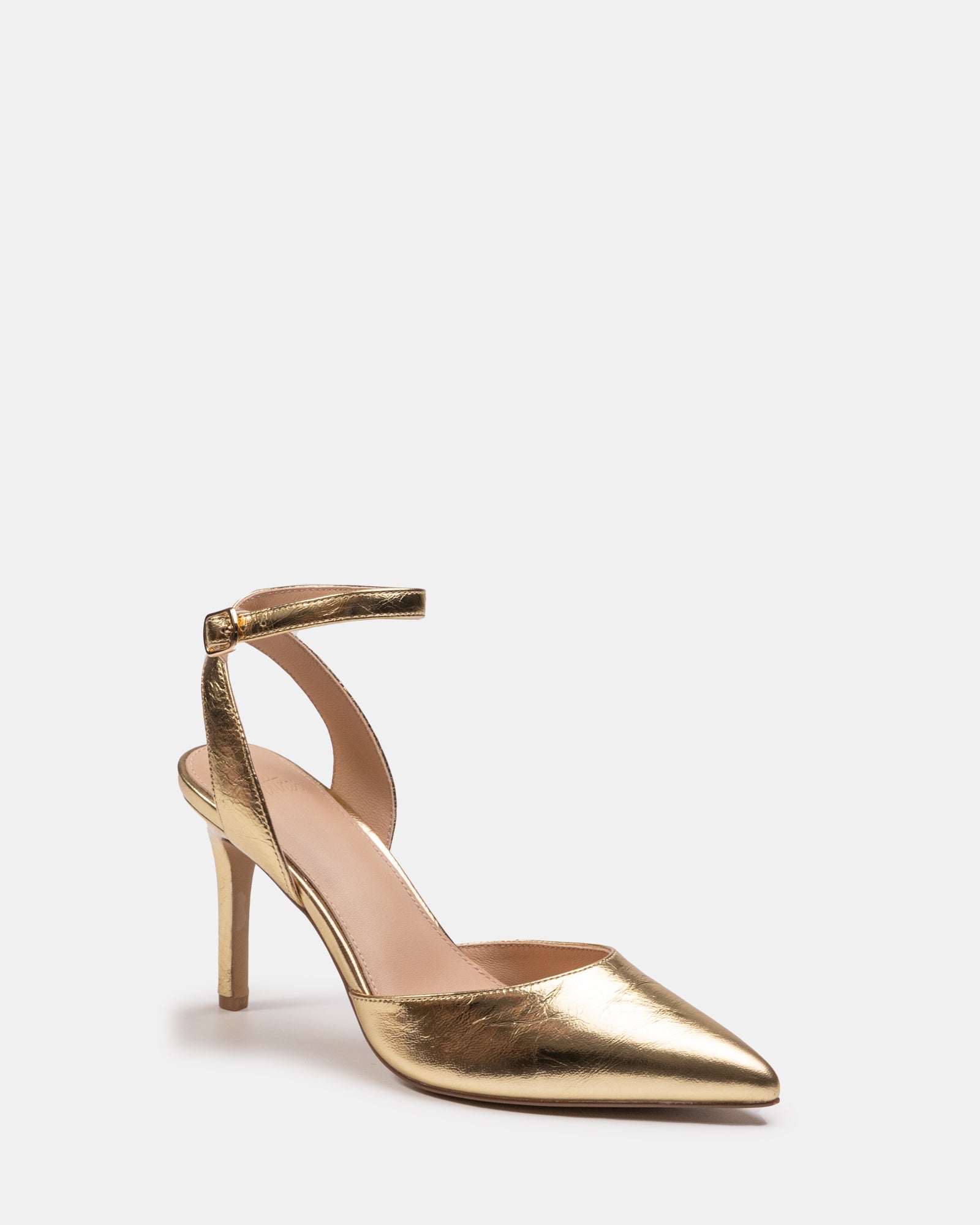 Reva Gold Metallic Leather Stiletto Heel