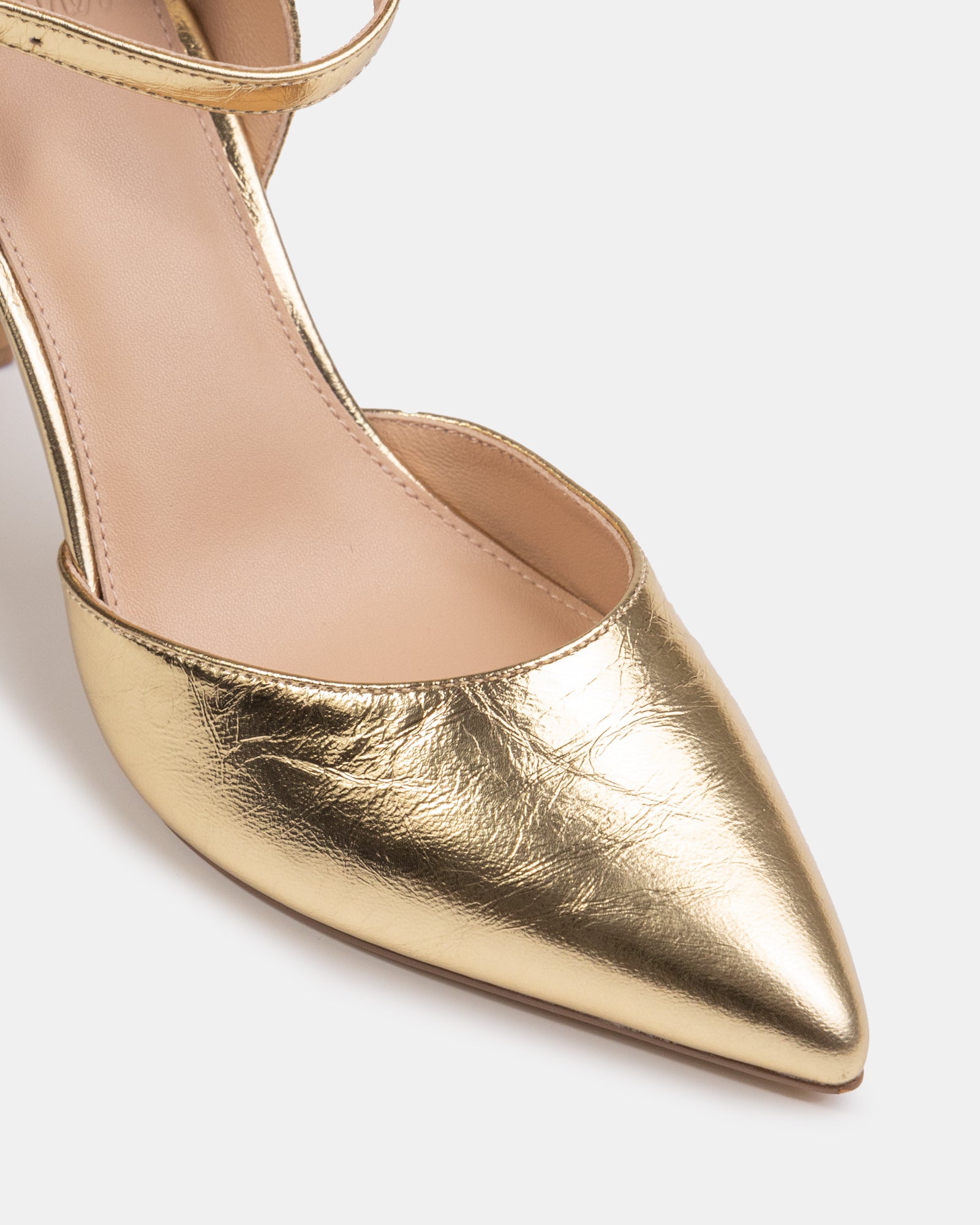 Reva Gold Metallic Leather Stiletto Heel