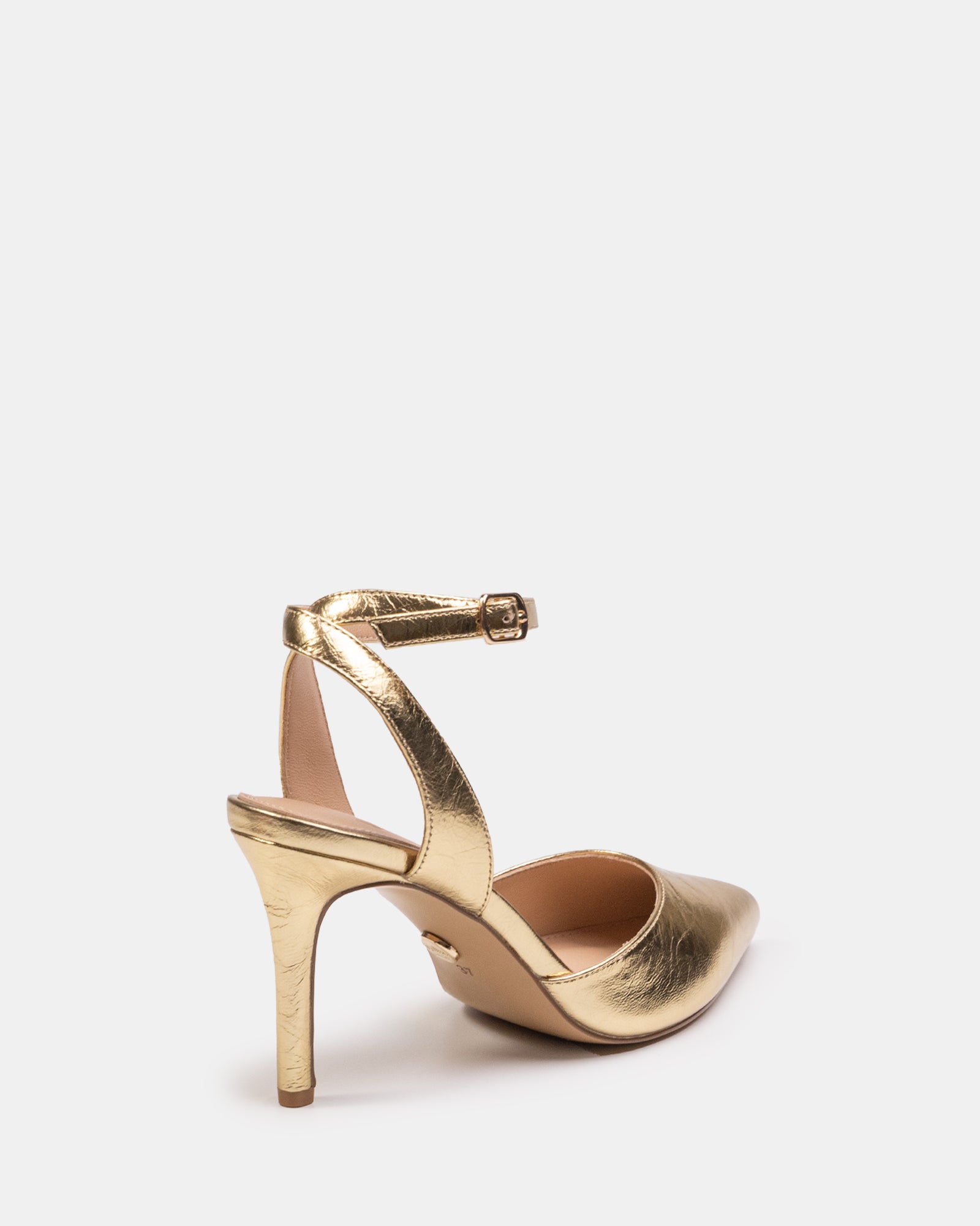 Reva Gold Metallic Leather Stiletto Heel