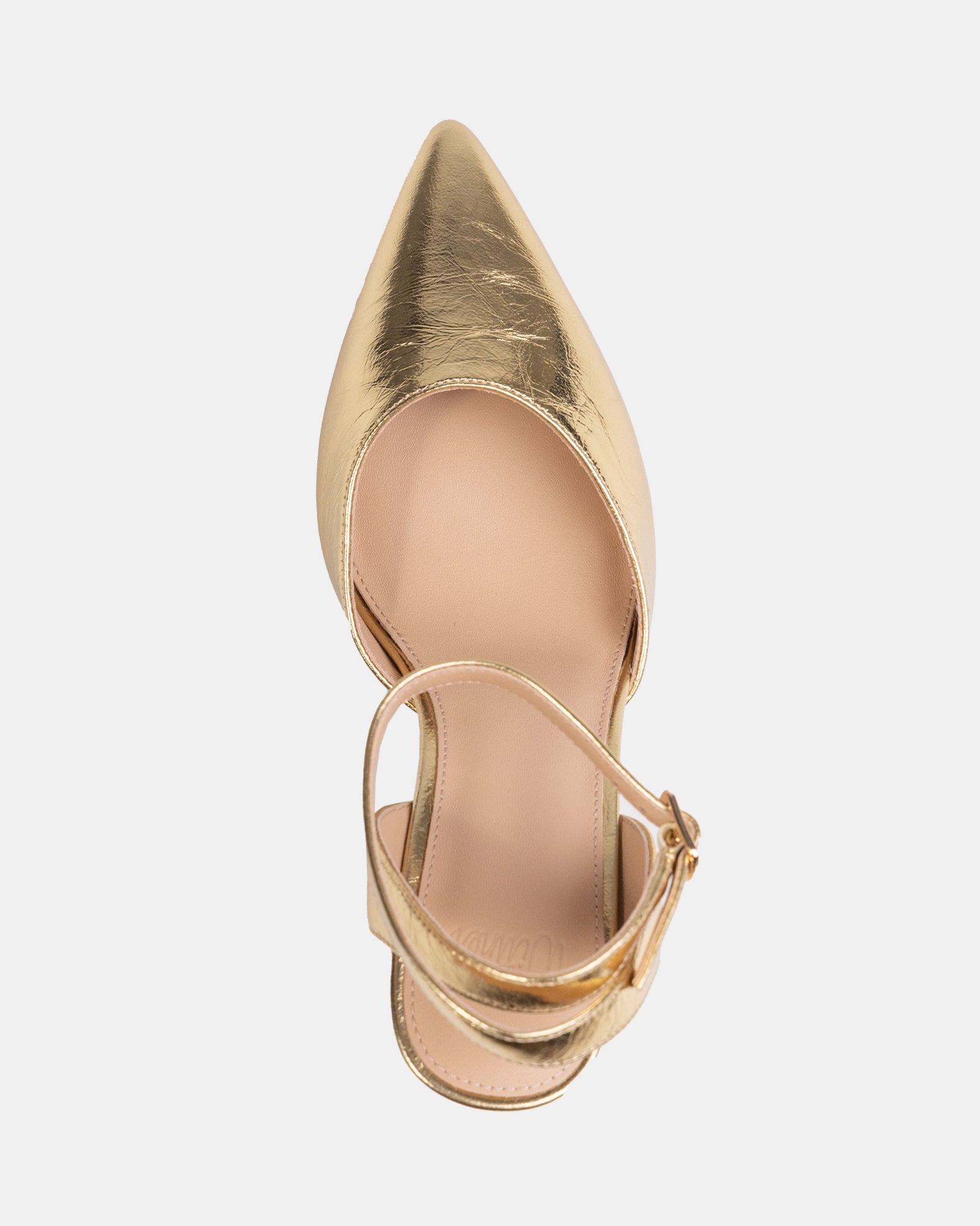 Reva Gold Metallic Leather Stiletto Heel