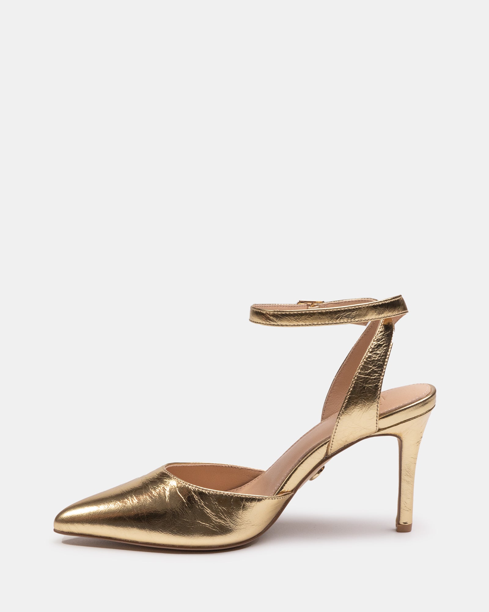 Reva Gold Metallic Leather Stiletto Heel