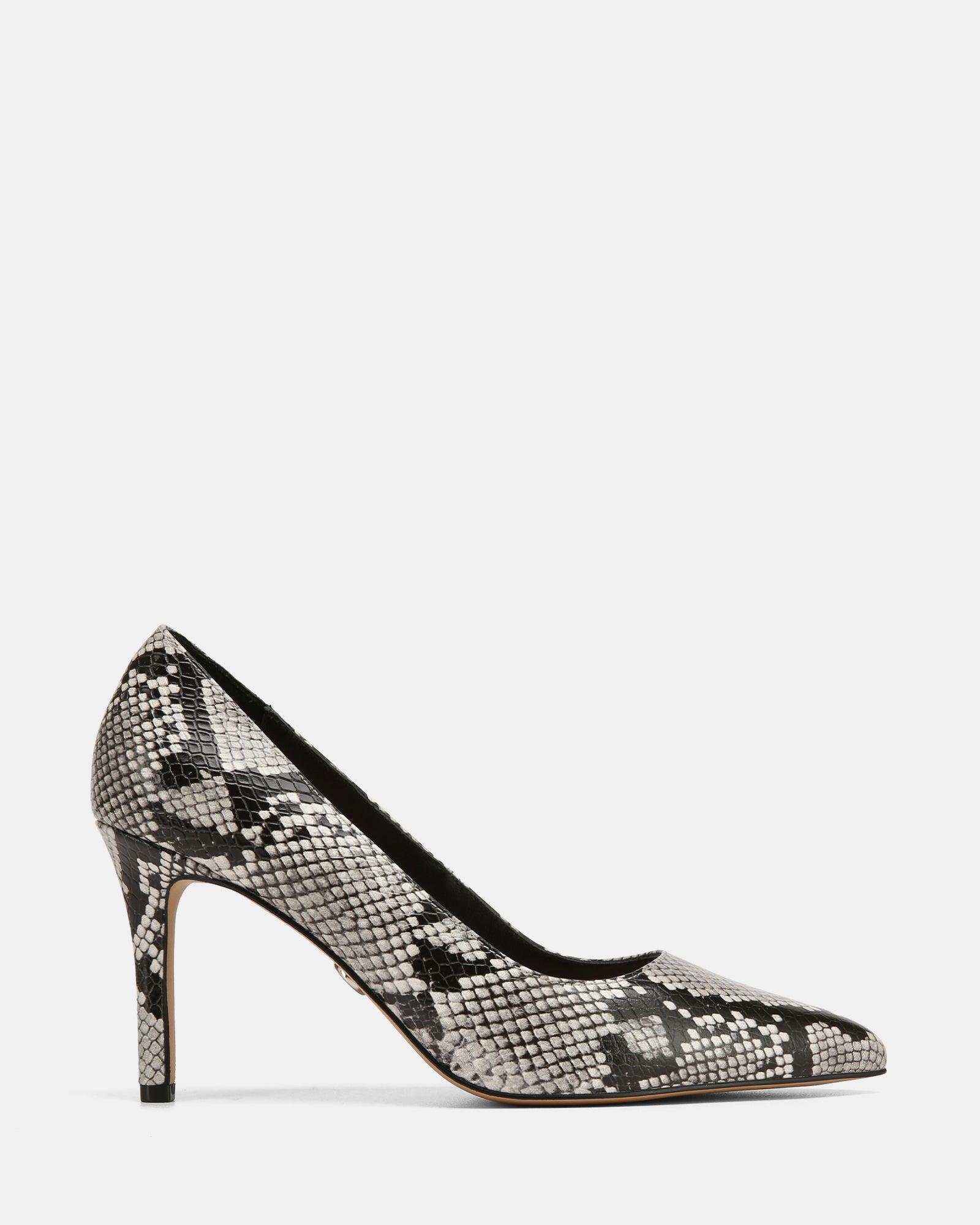 Ravyn Cement Grey Snake Embossed Leather Pump