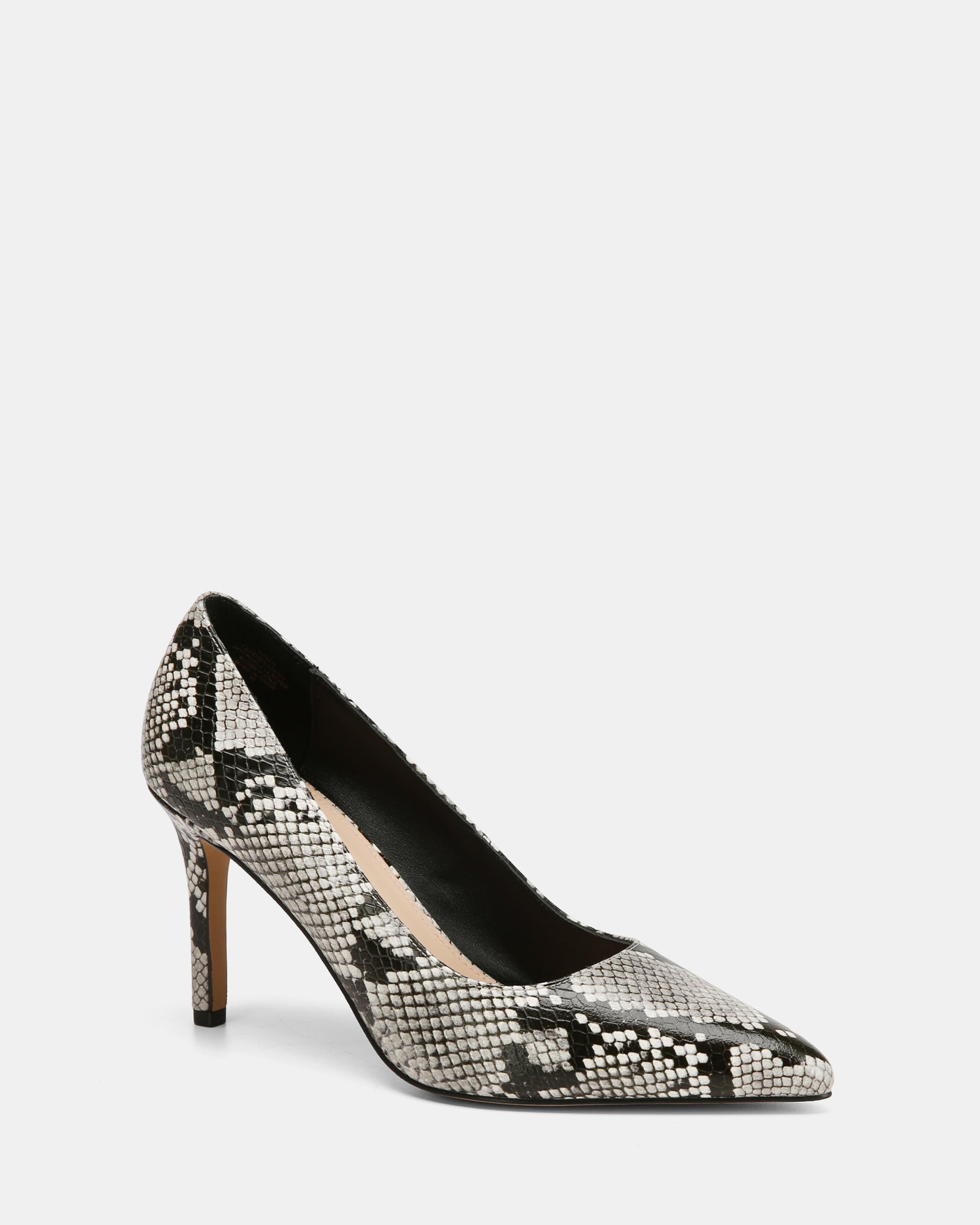 Ravyn Cement Grey Snake Embossed Leather Pump