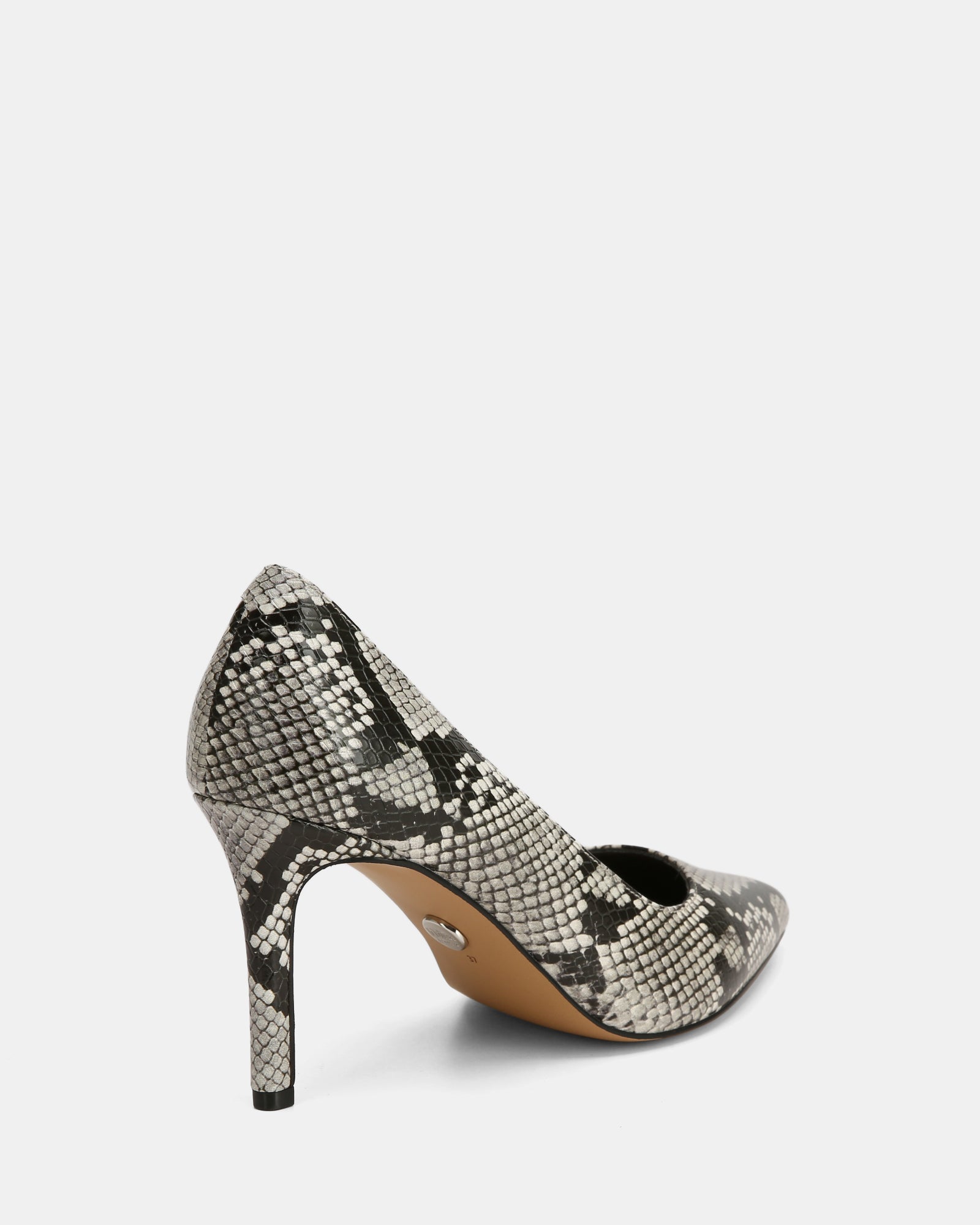 Ravyn Cement Grey Snake Embossed Leather Pump