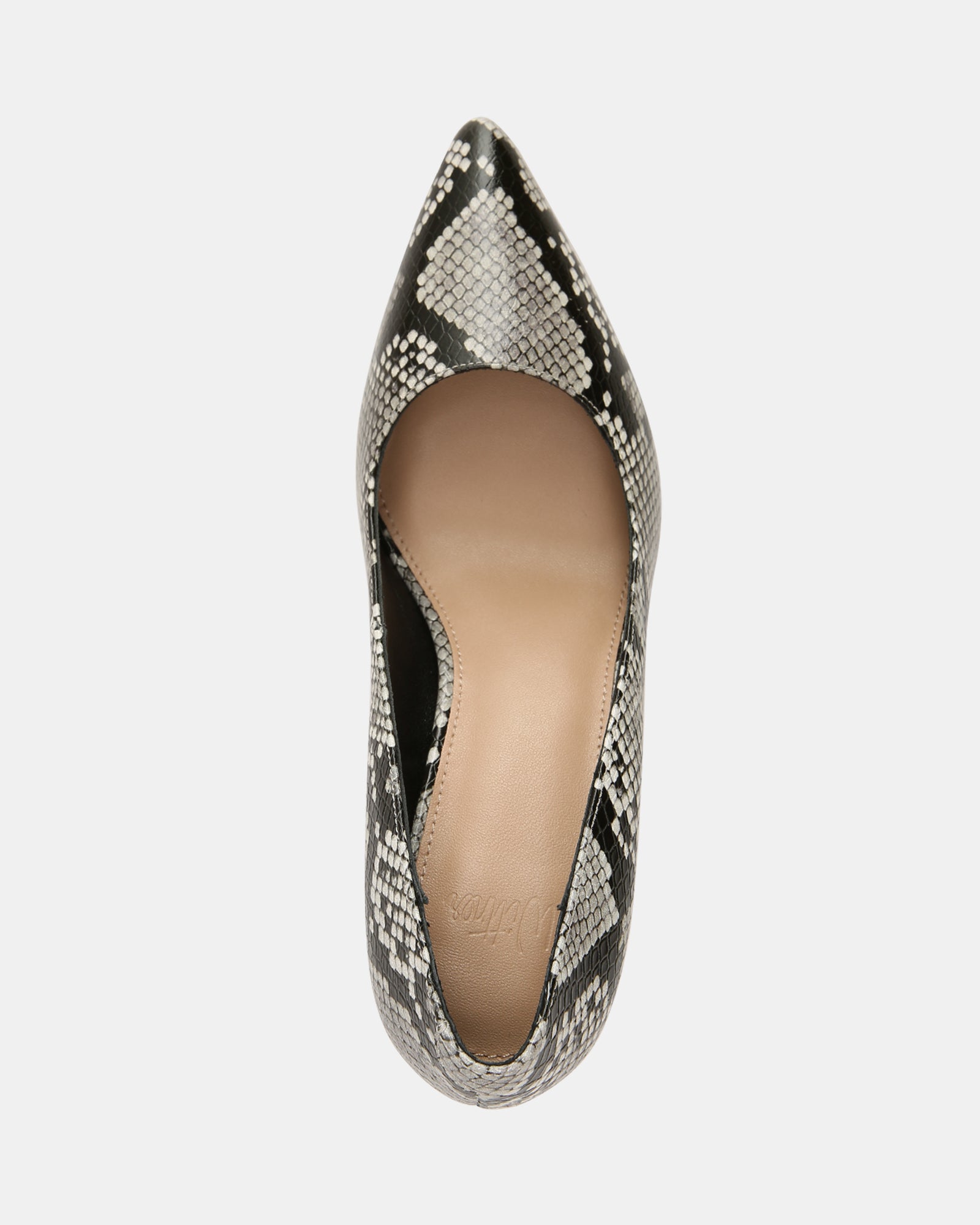 Ravyn Cement Grey Snake Embossed Leather Pump