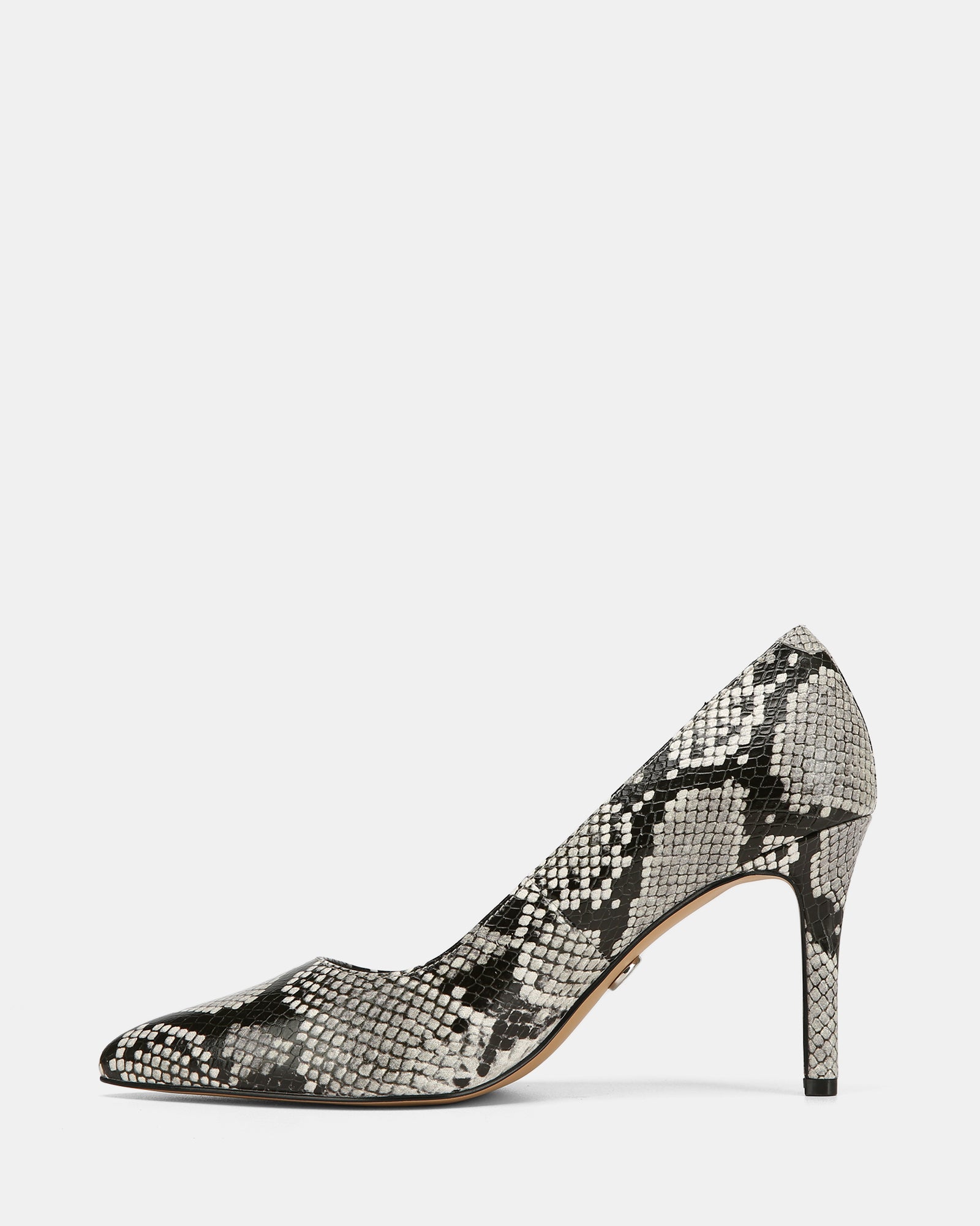 Ravyn Cement Grey Snake Embossed Leather Pump
