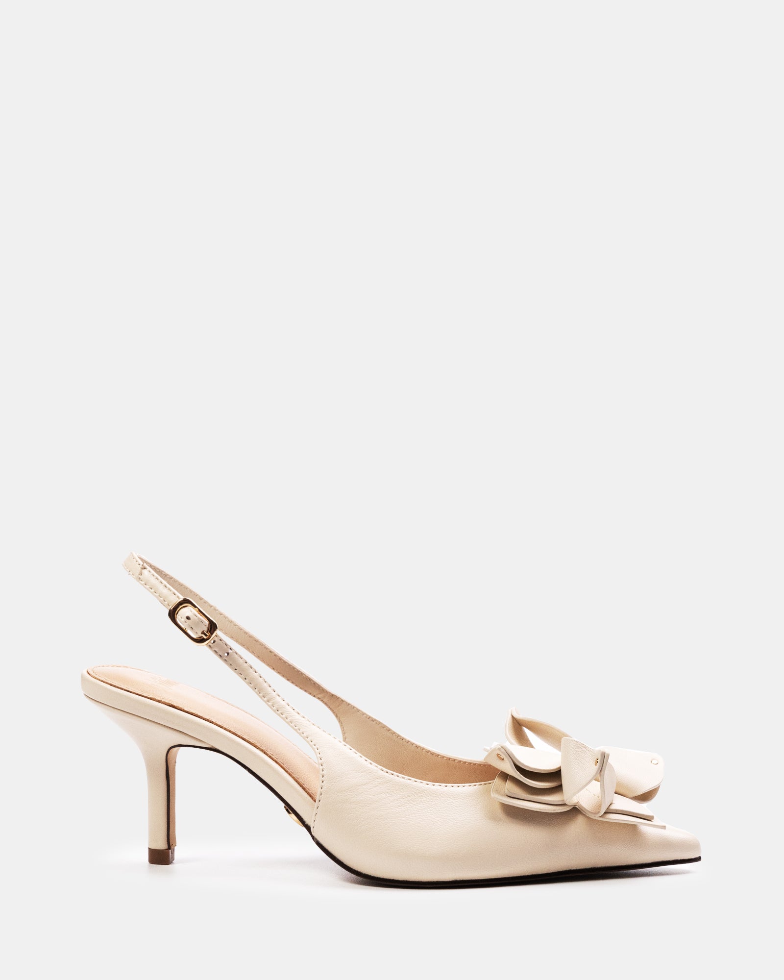 Luv Vintage Ivory Leather Slingback