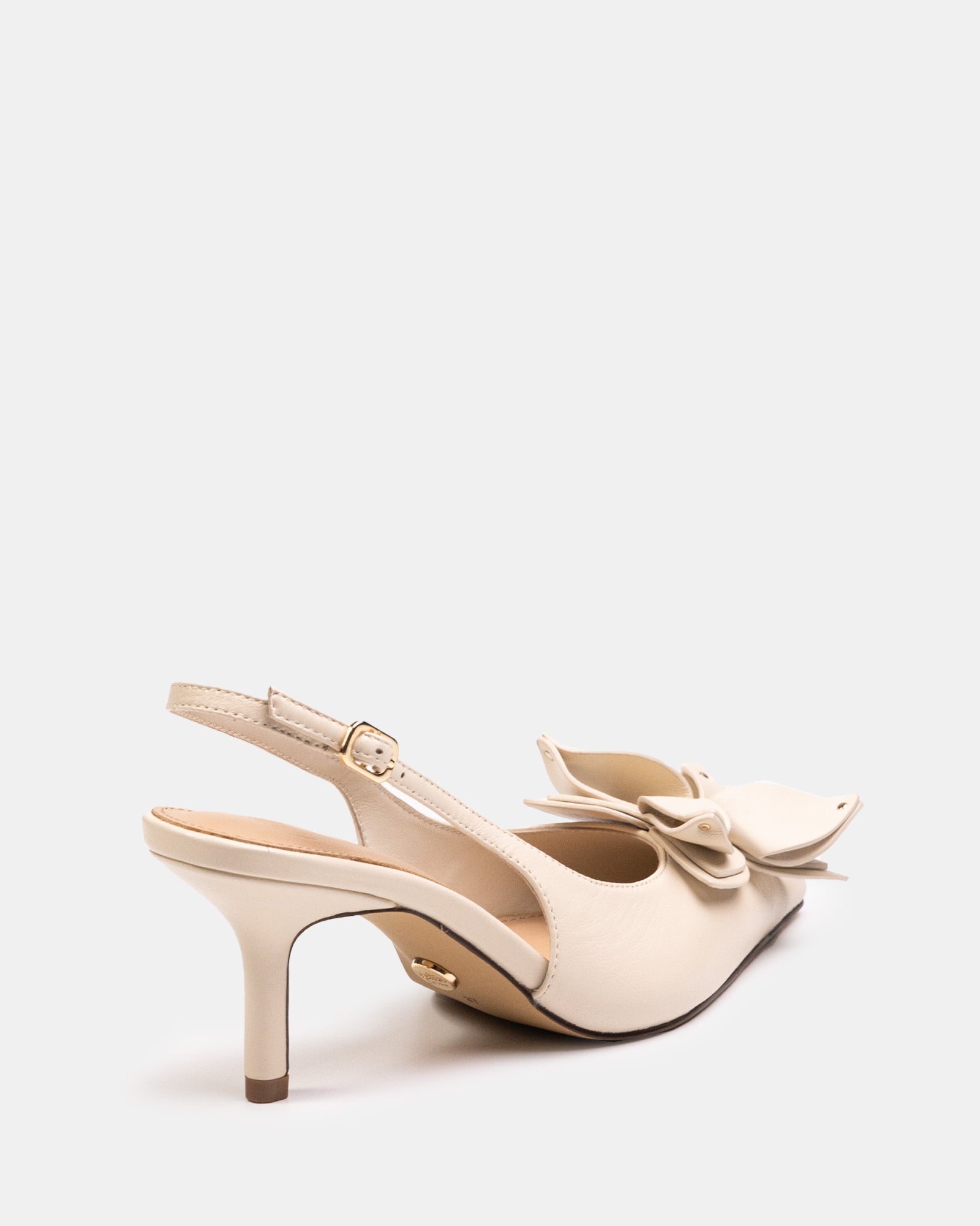 Luv Vintage Ivory Leather Slingback