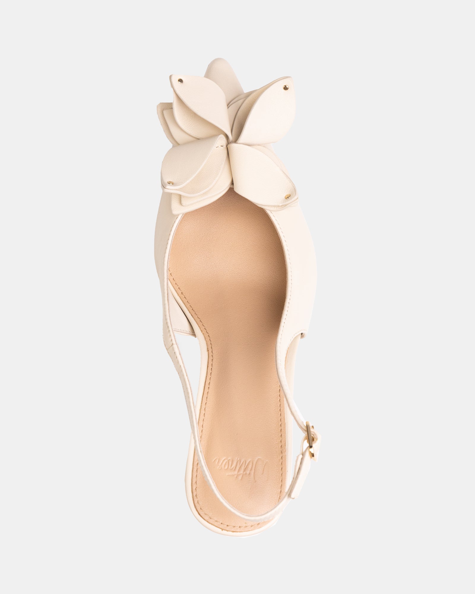 Luv Vintage Ivory Leather Slingback