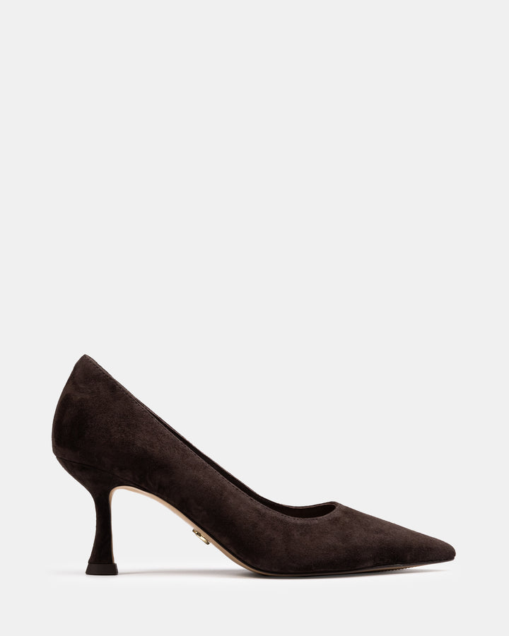Lydia Mocha Brown Suede Leather Pump