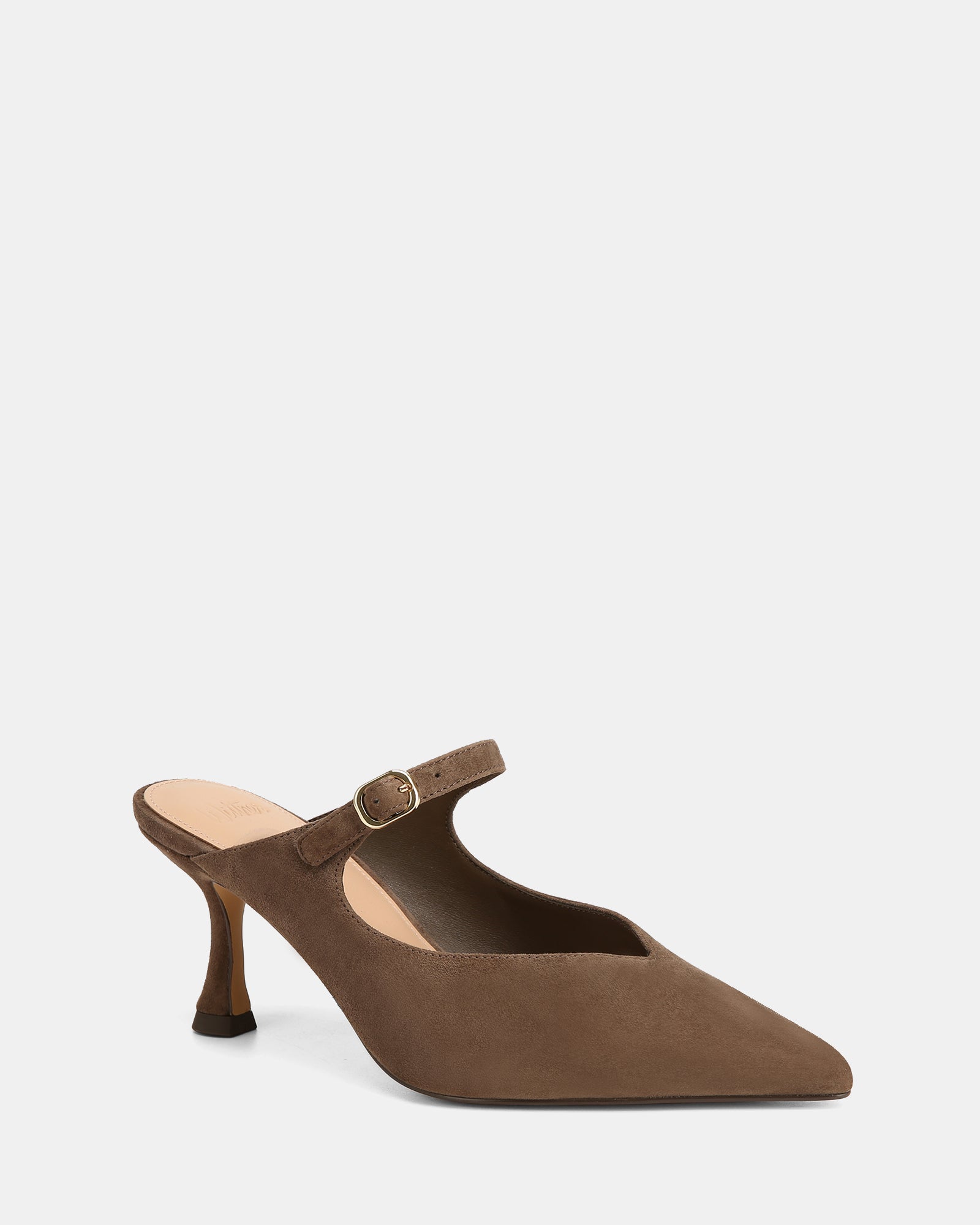 Lucille Mocha Brown Suede Leather Mule