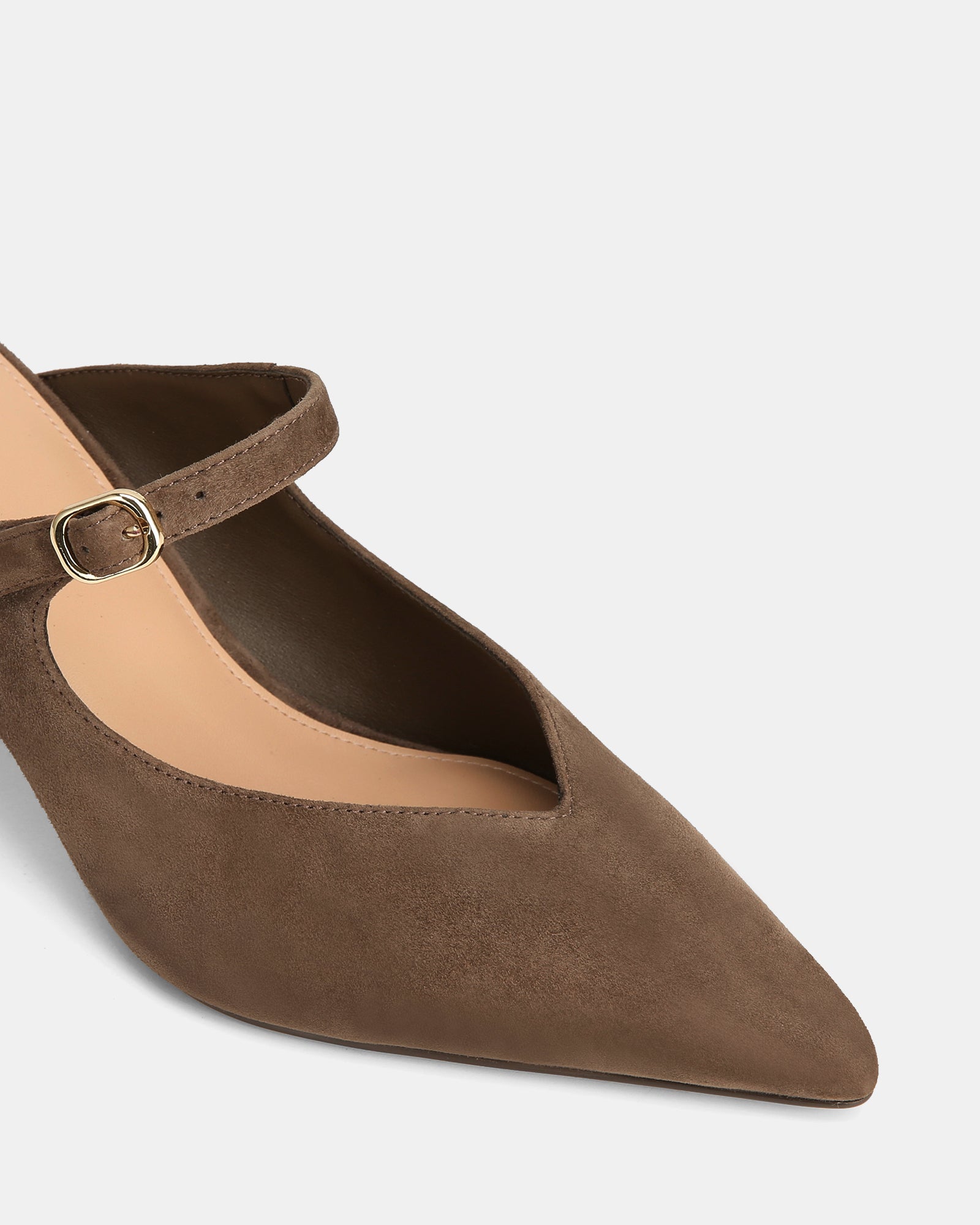 Lucille Mocha Brown Suede Leather Mule