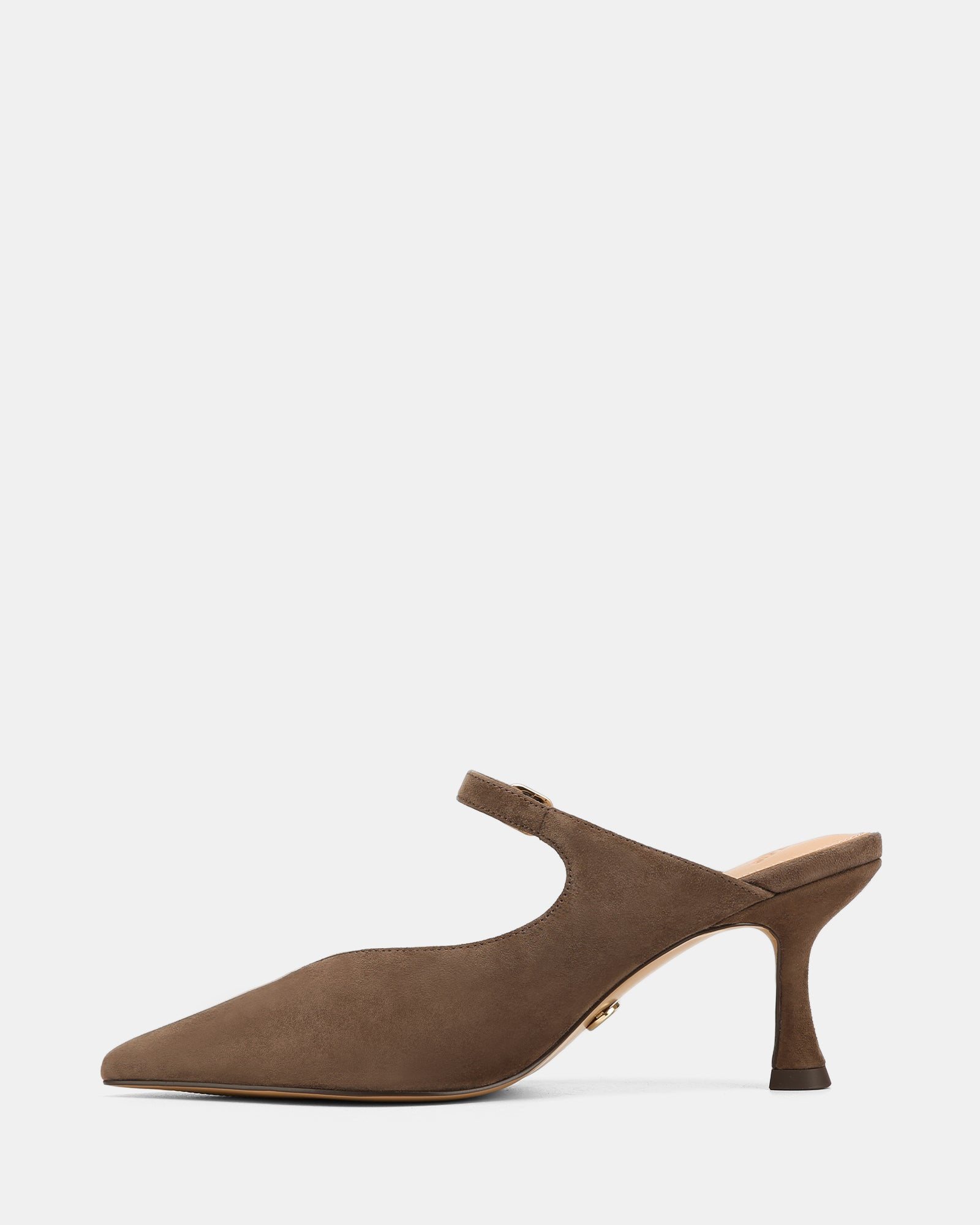Lucille Mocha Brown Suede Leather Mule