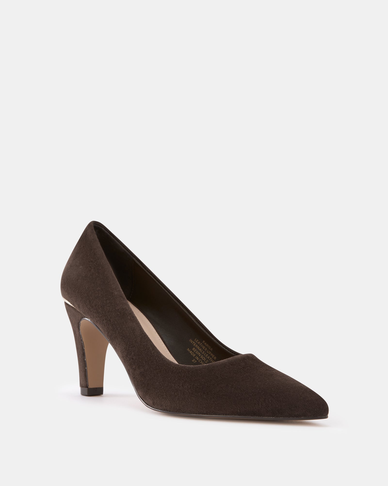 Parisa Chocolate Suede Leather Pump