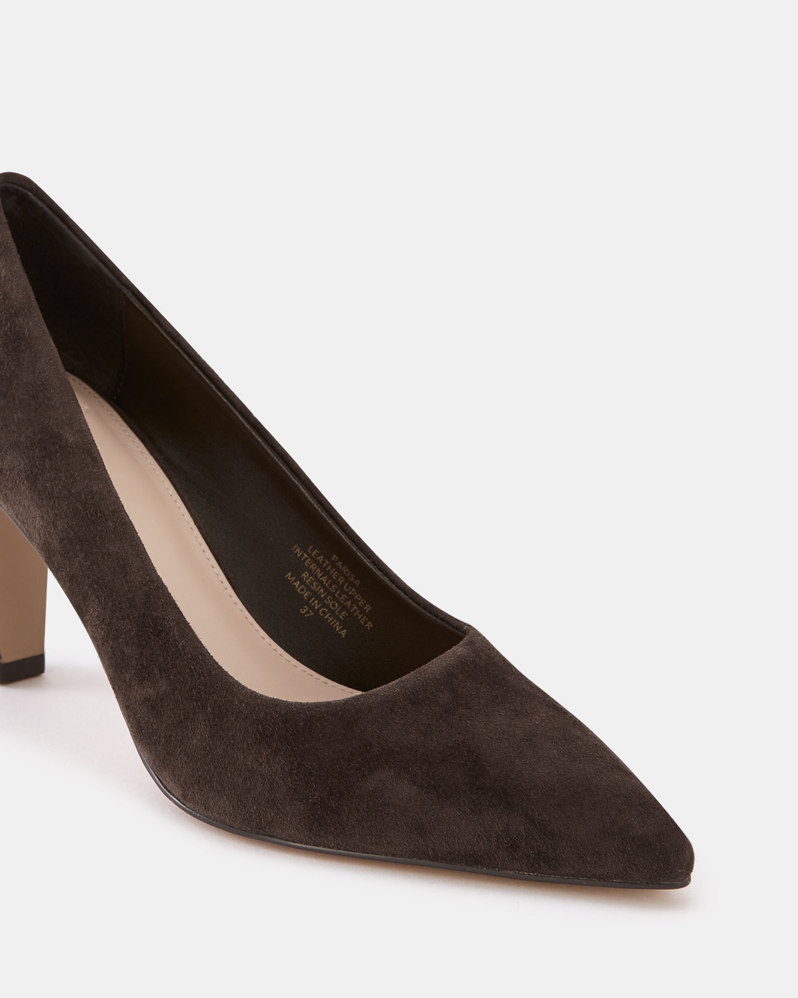 Parisa Chocolate Suede Leather Pump