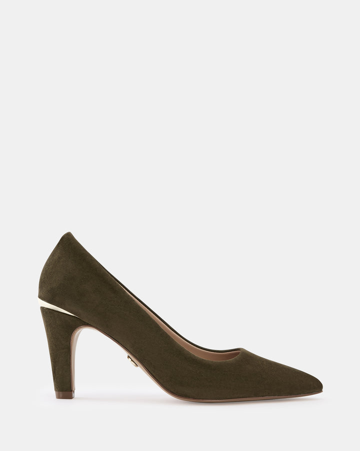 Parisa Olive Green Suede Leather Pump