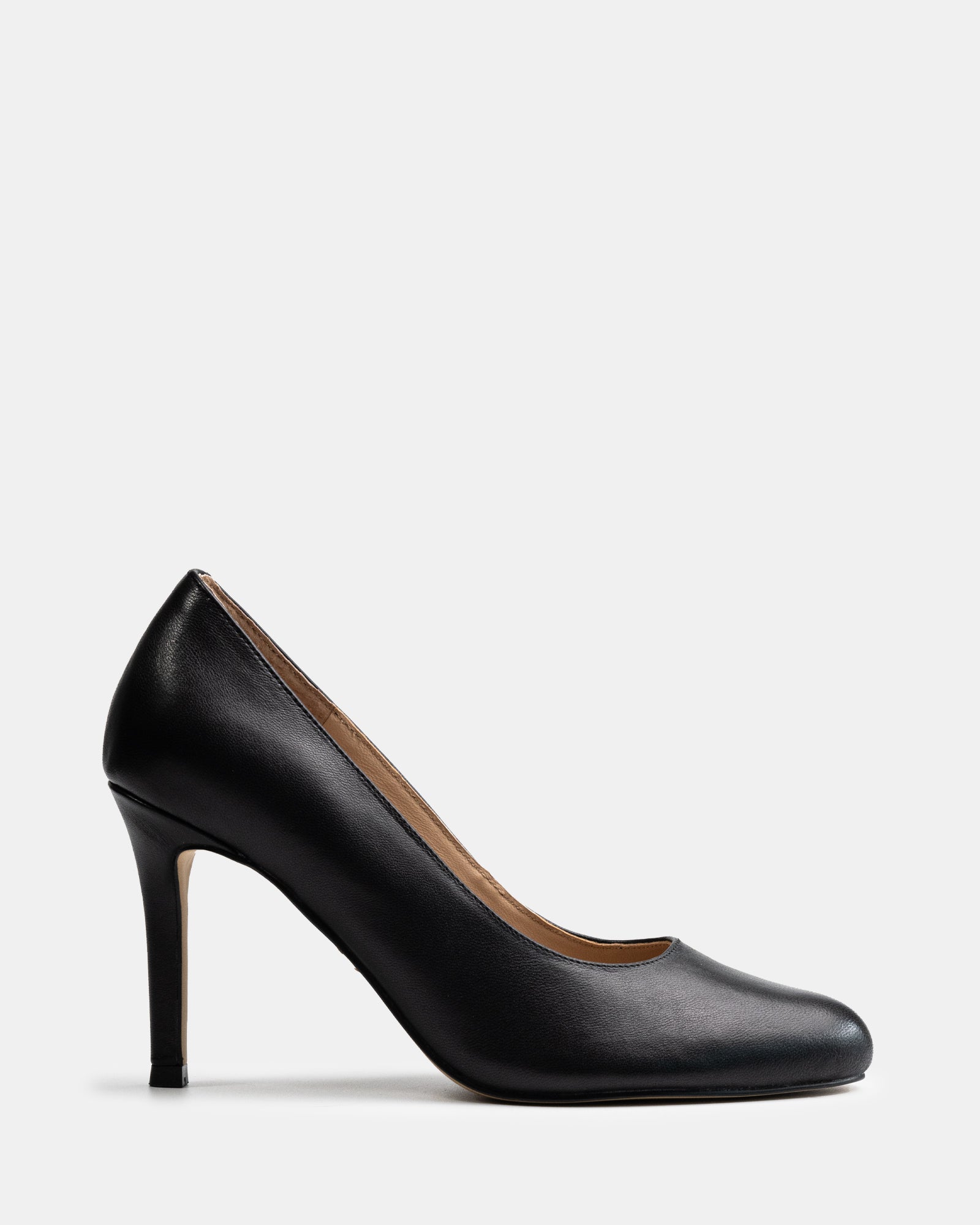 Tash Black Leather Stiletto Pump