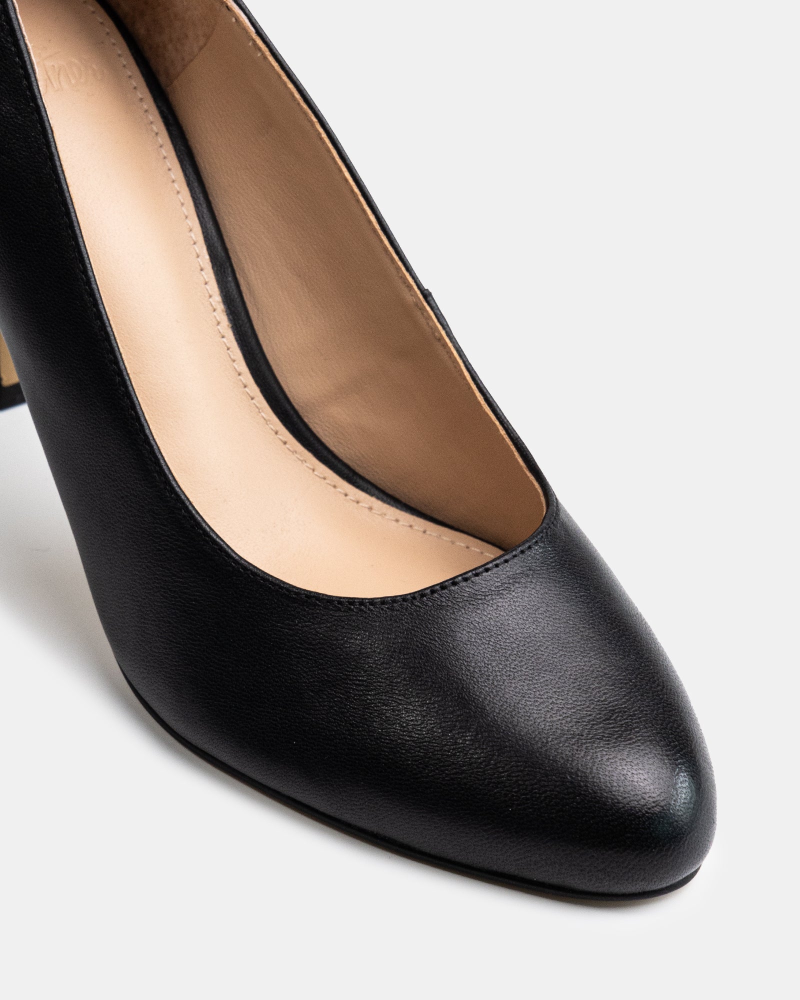 Tash Black Leather Stiletto Pump