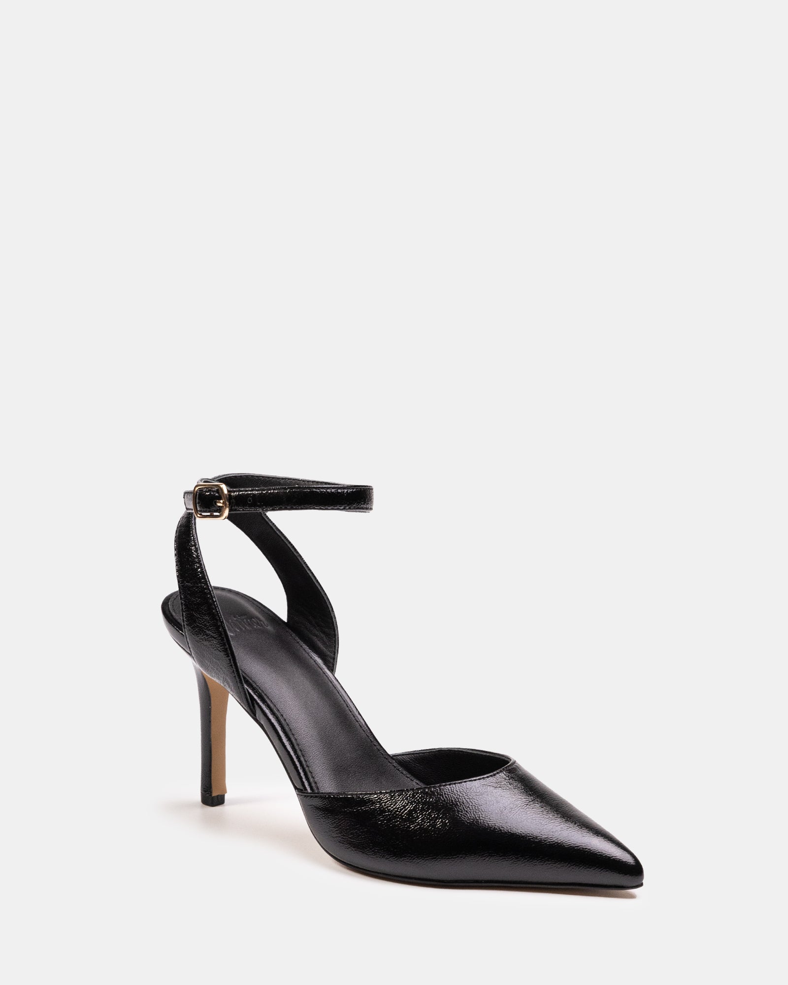 Reva Black Leather Stiletto Heel
