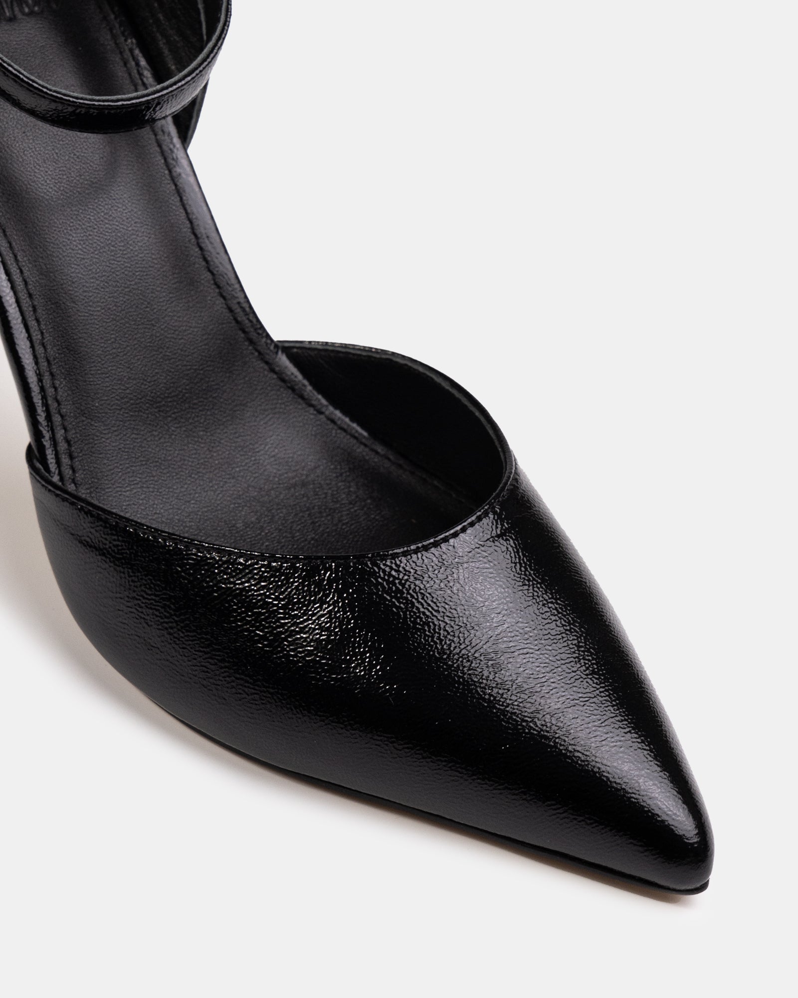 Reva Black Leather Stiletto Heel