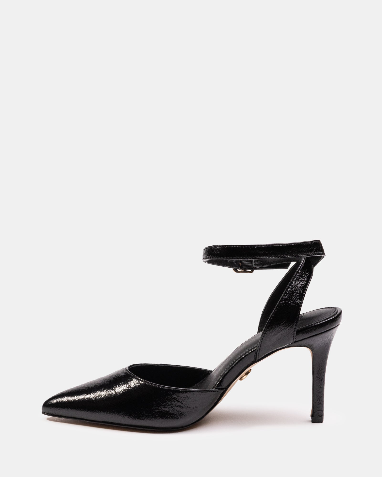 Reva Black Leather Stiletto Heel