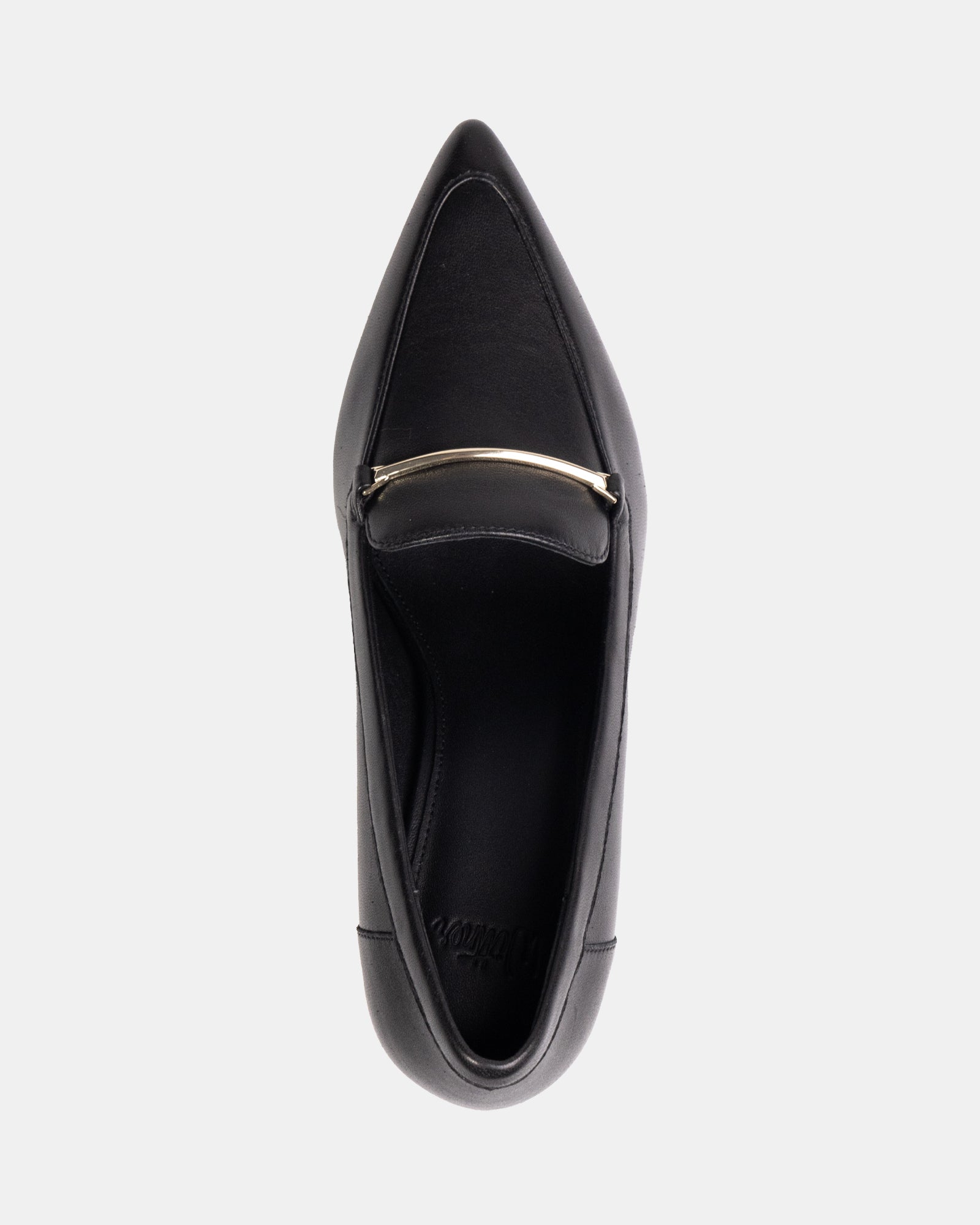 Rylan Black Leather Heeled Loafer