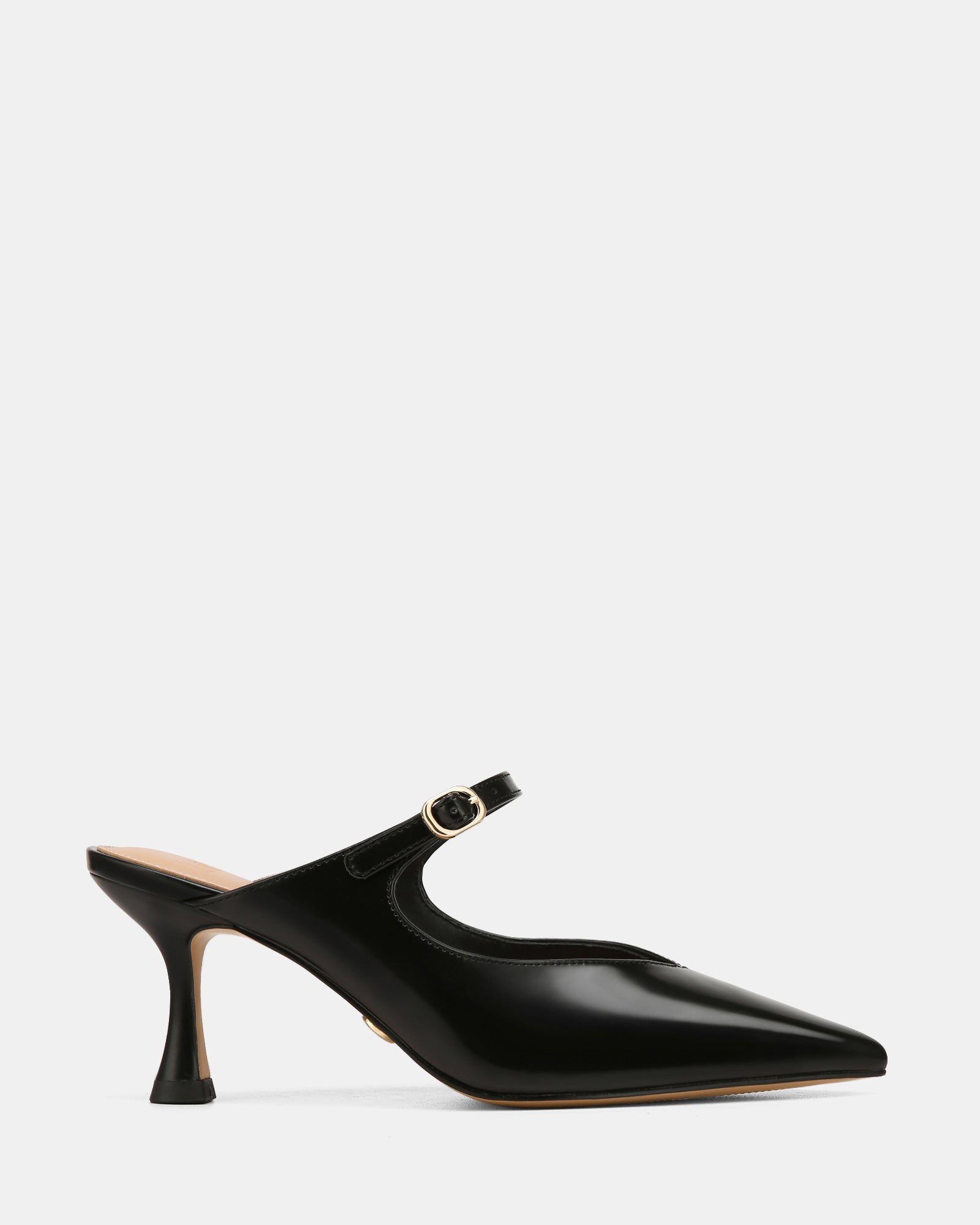 Lucille Black Leather Mule