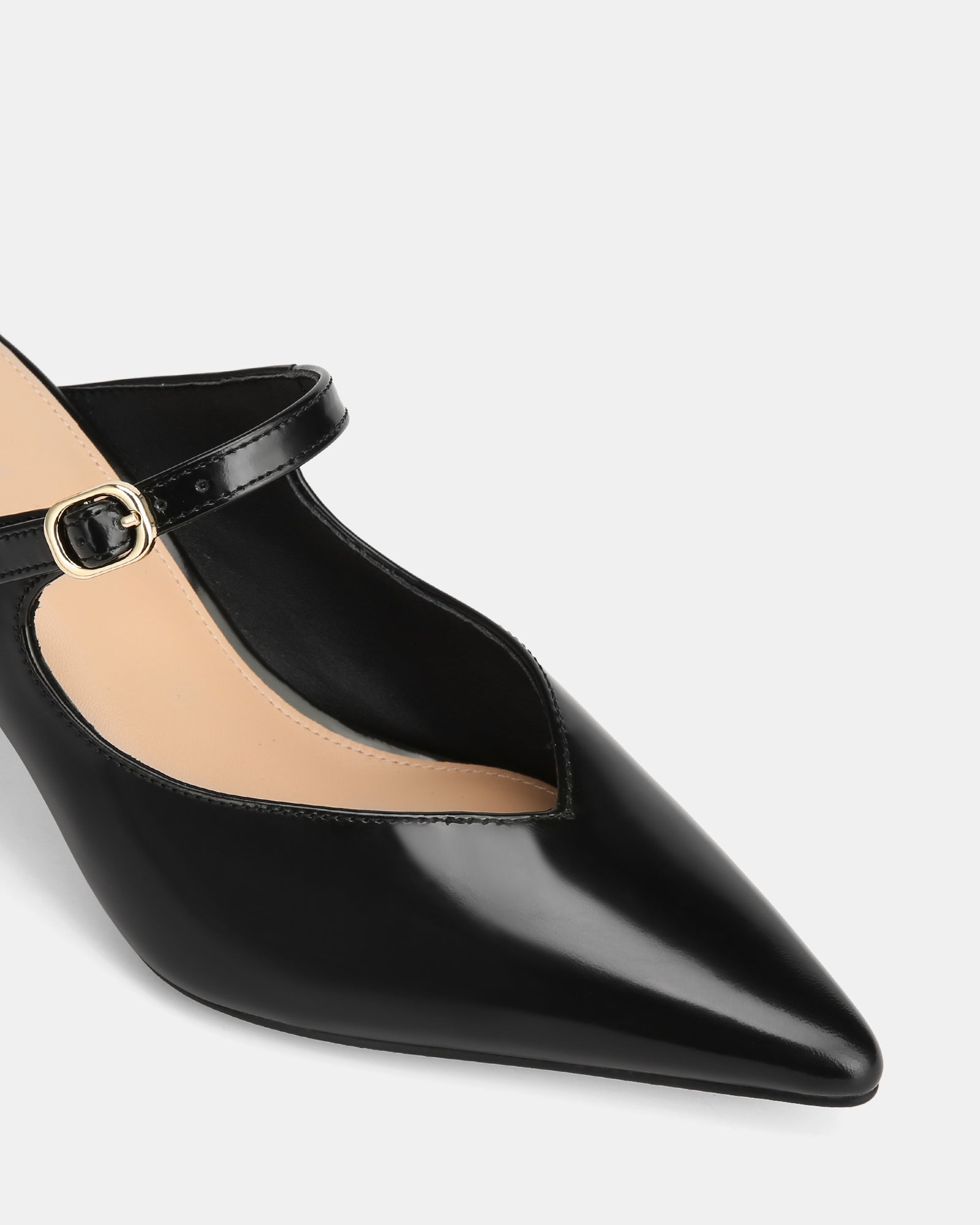 Lucille Black Leather Mule