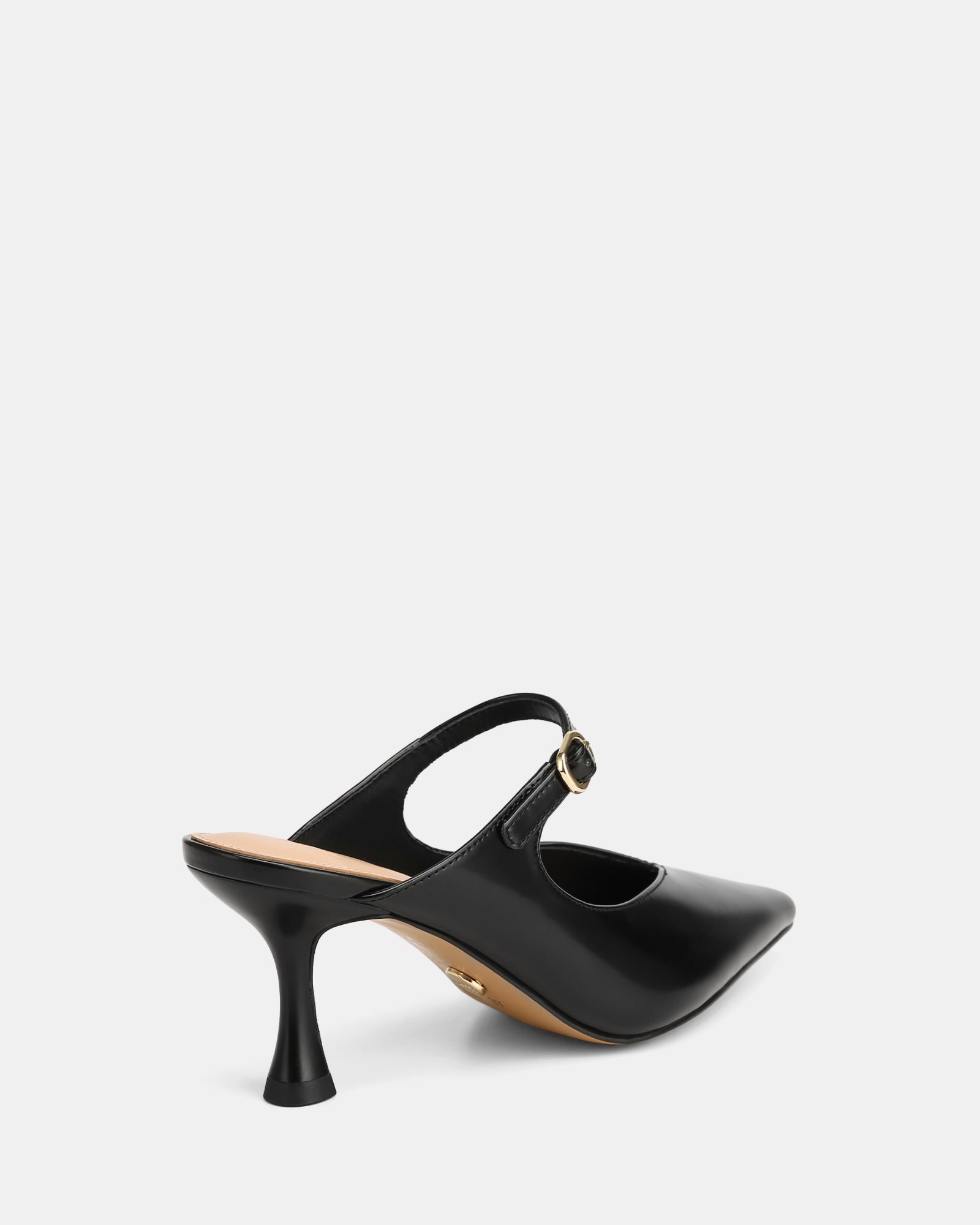 Lucille Black Leather Mule