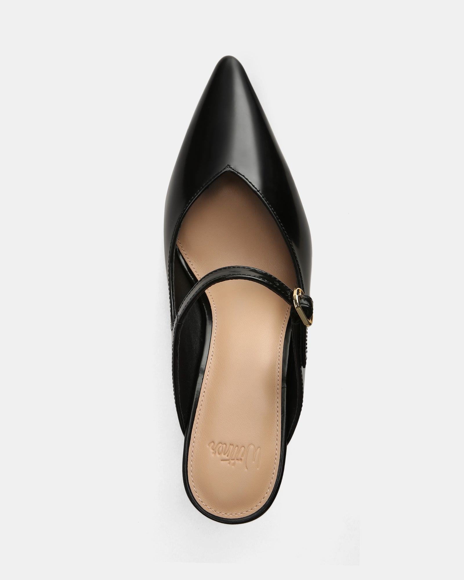 Lucille Black Leather Mule