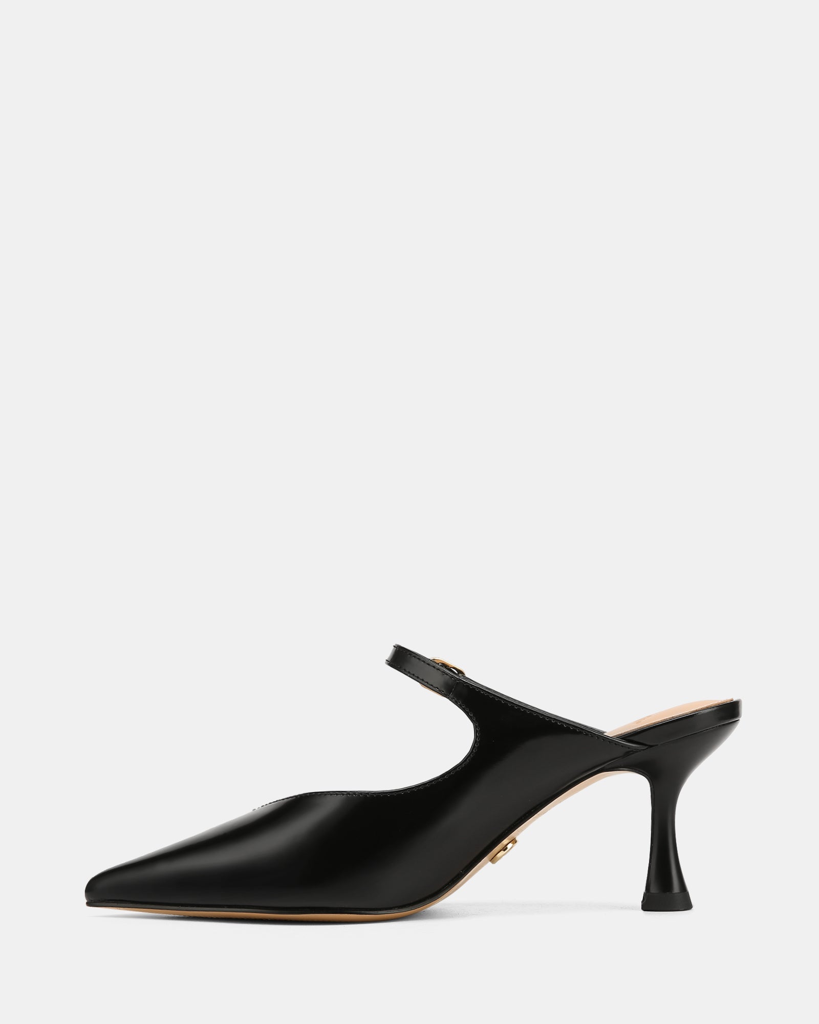 Lucille Black Leather Mule