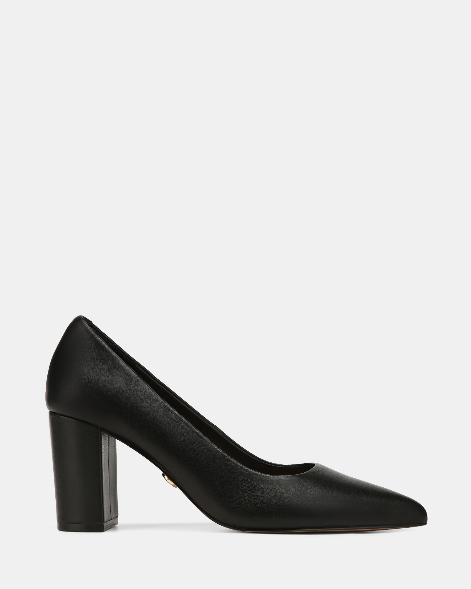 Sara Black Leather Pump
