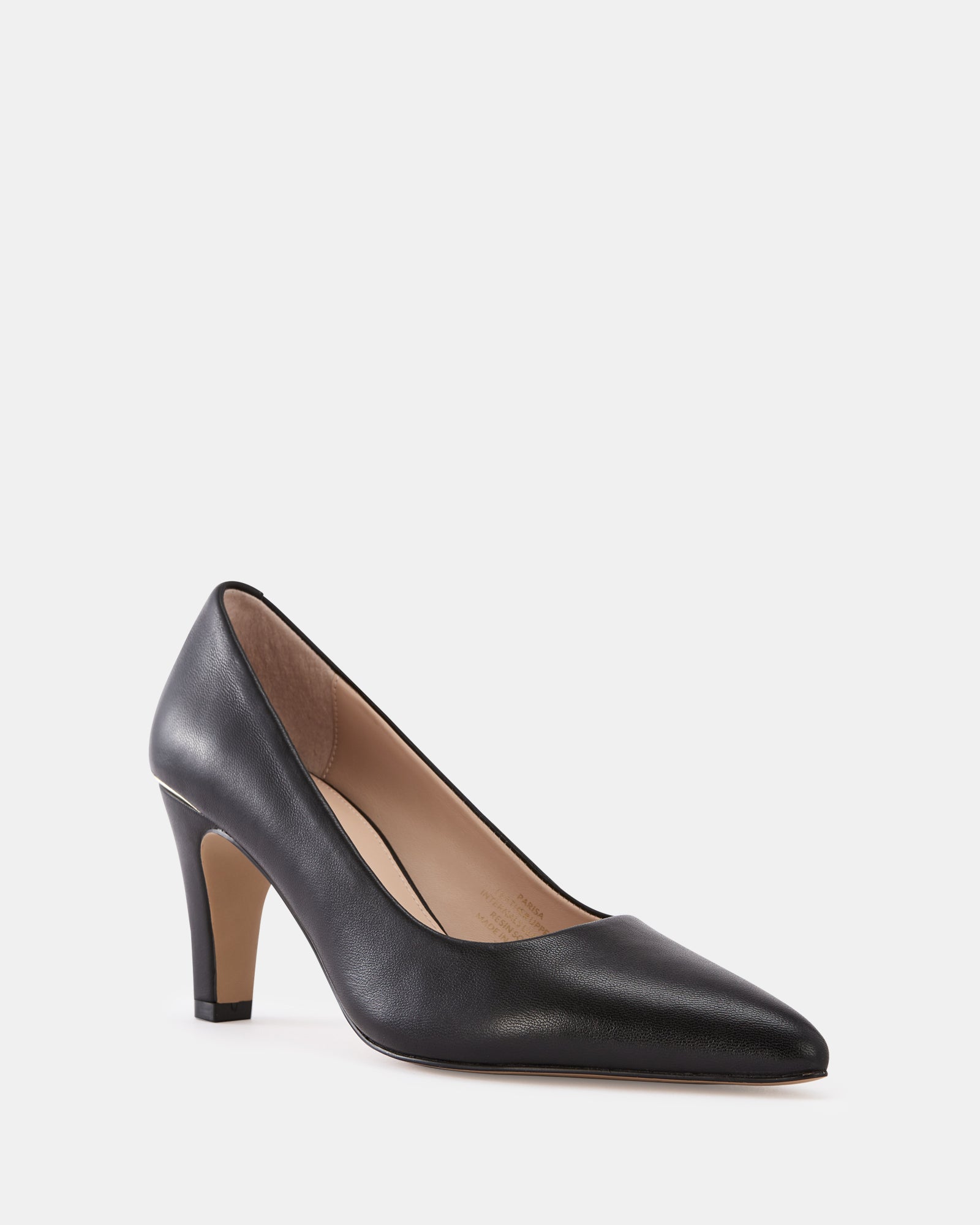 Parisa Black Leather Pump