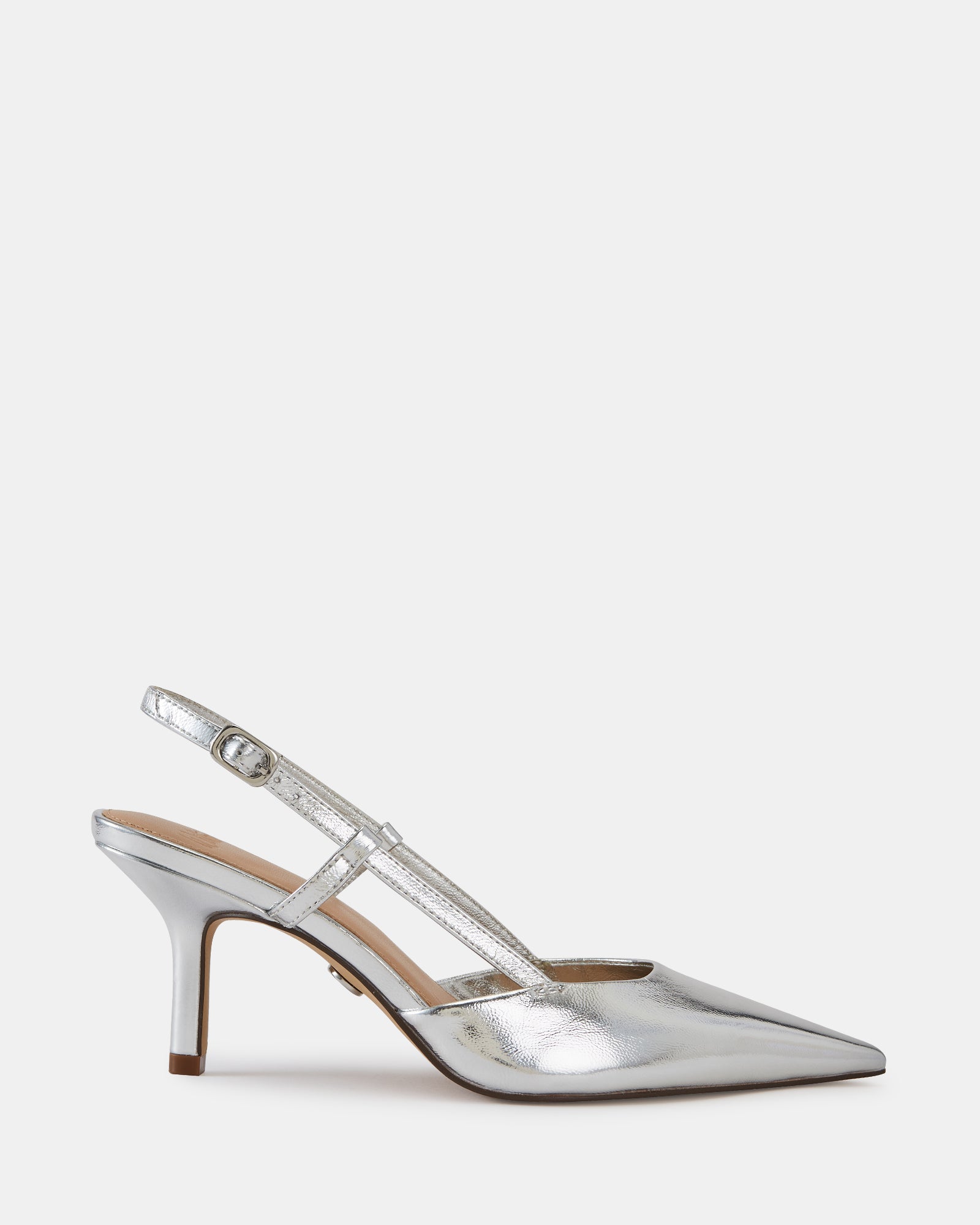 Lennox Silver Mirrored Metallic Leather Slingback