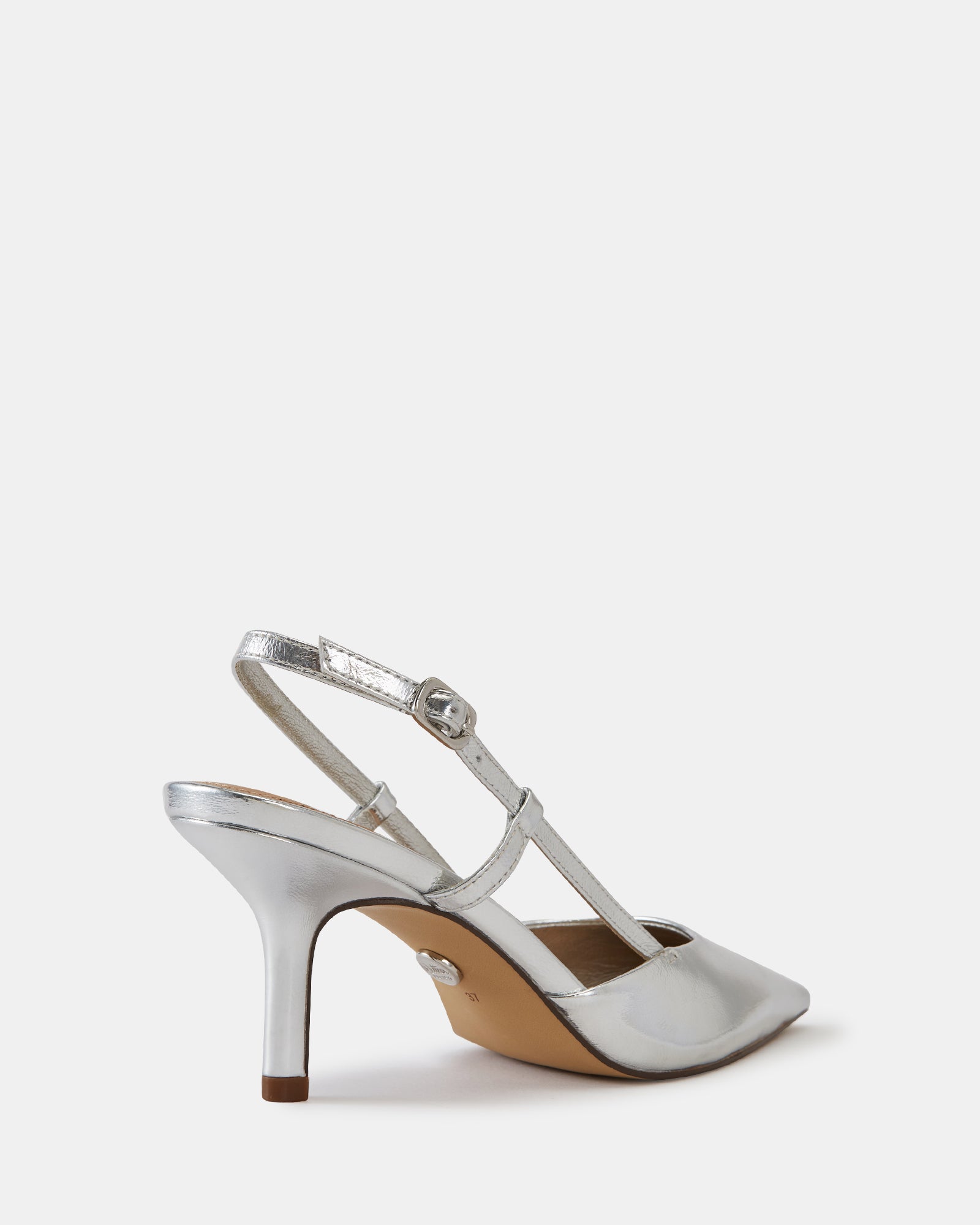 Lennox Silver Mirrored Metallic Leather Slingback