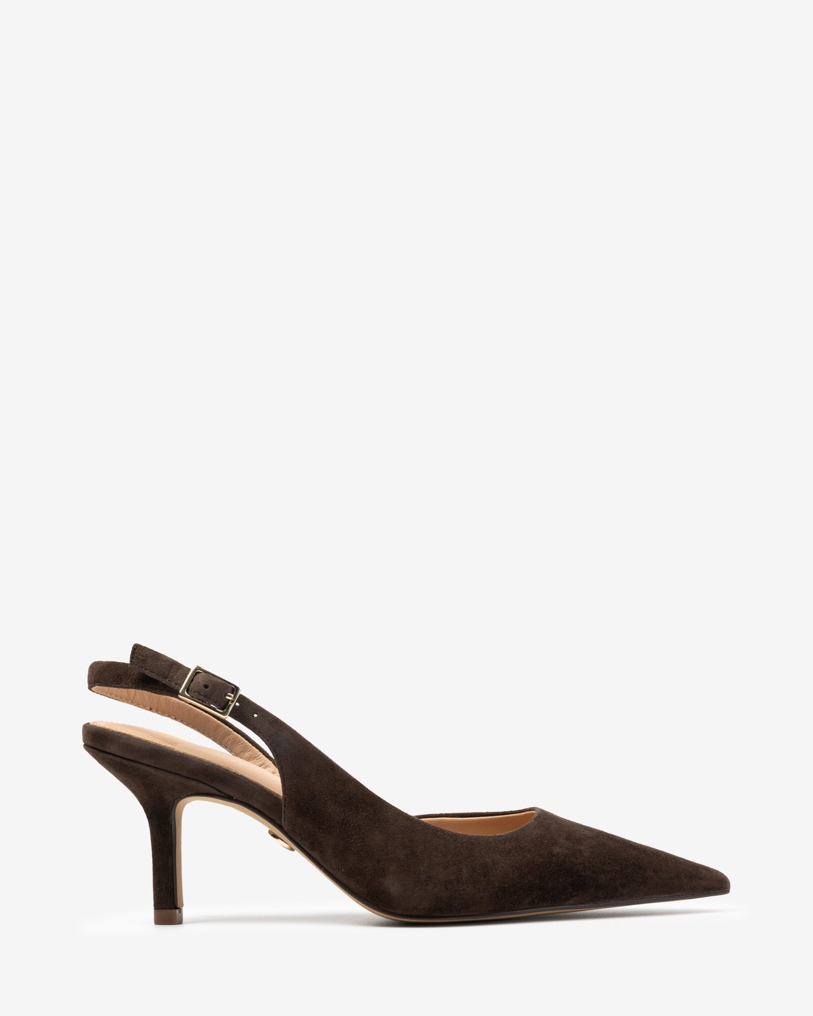 Livy Chocolate Suede Leather Slingback