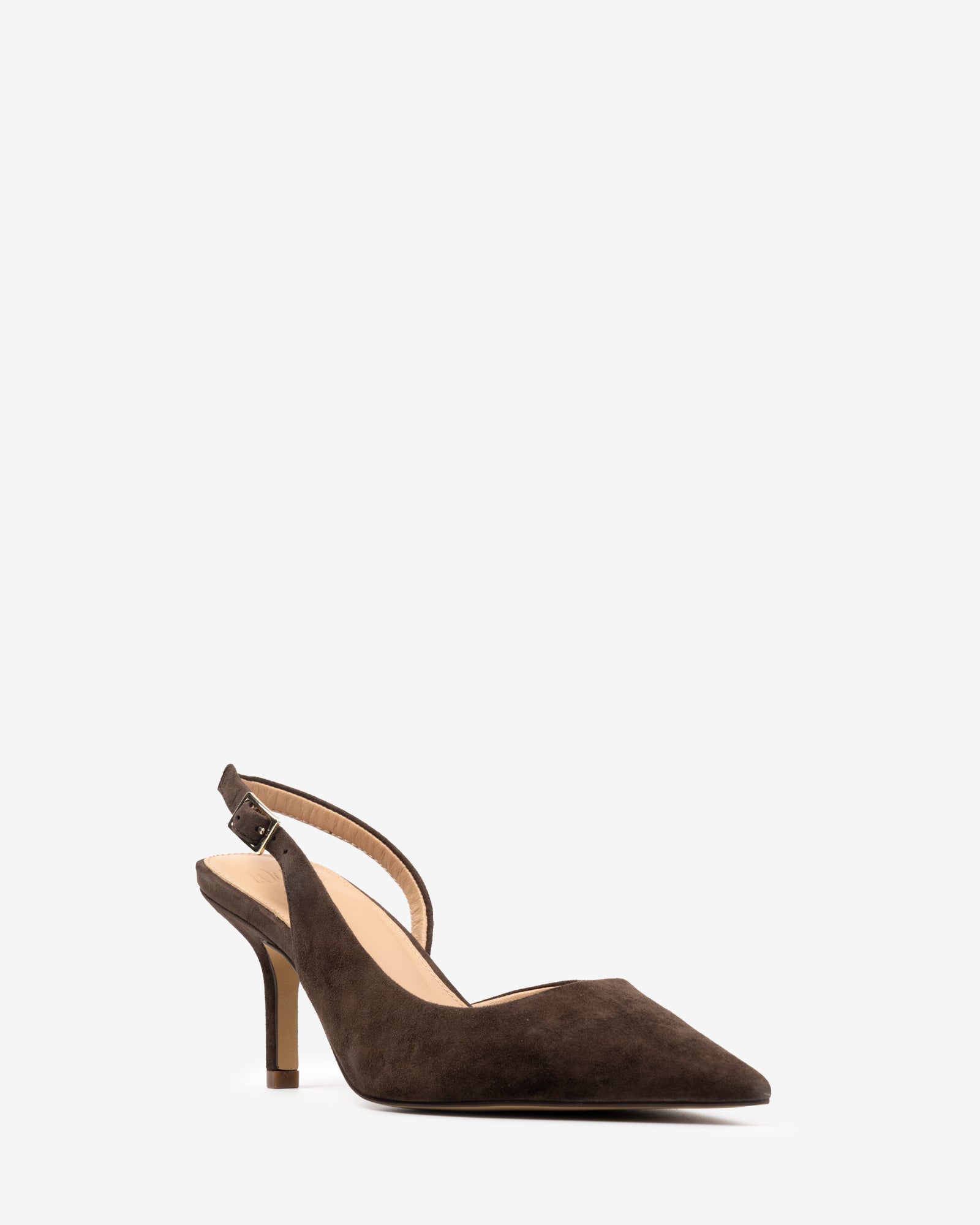 Livy Chocolate Suede Leather Slingback