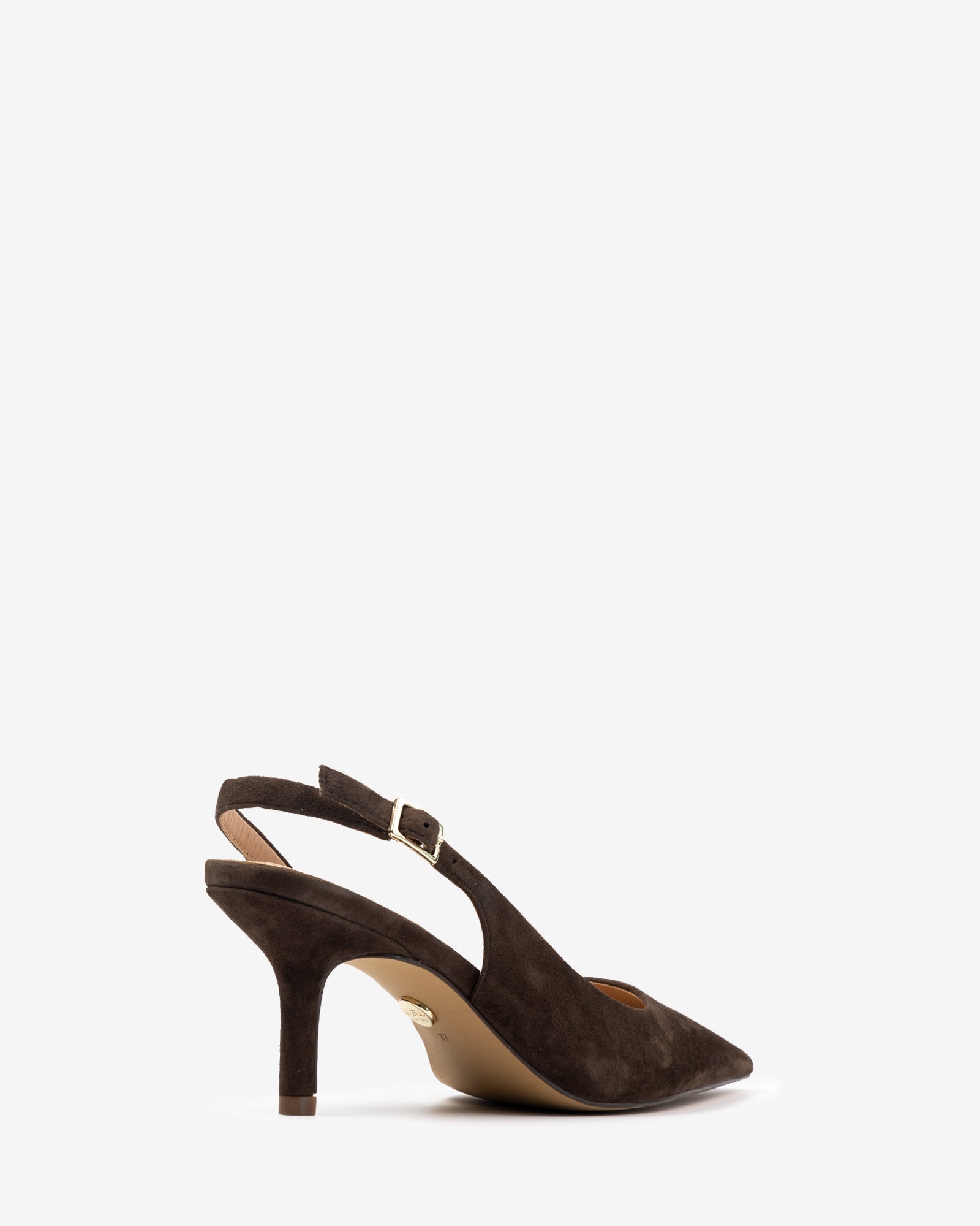 Livy Chocolate Suede Leather Slingback