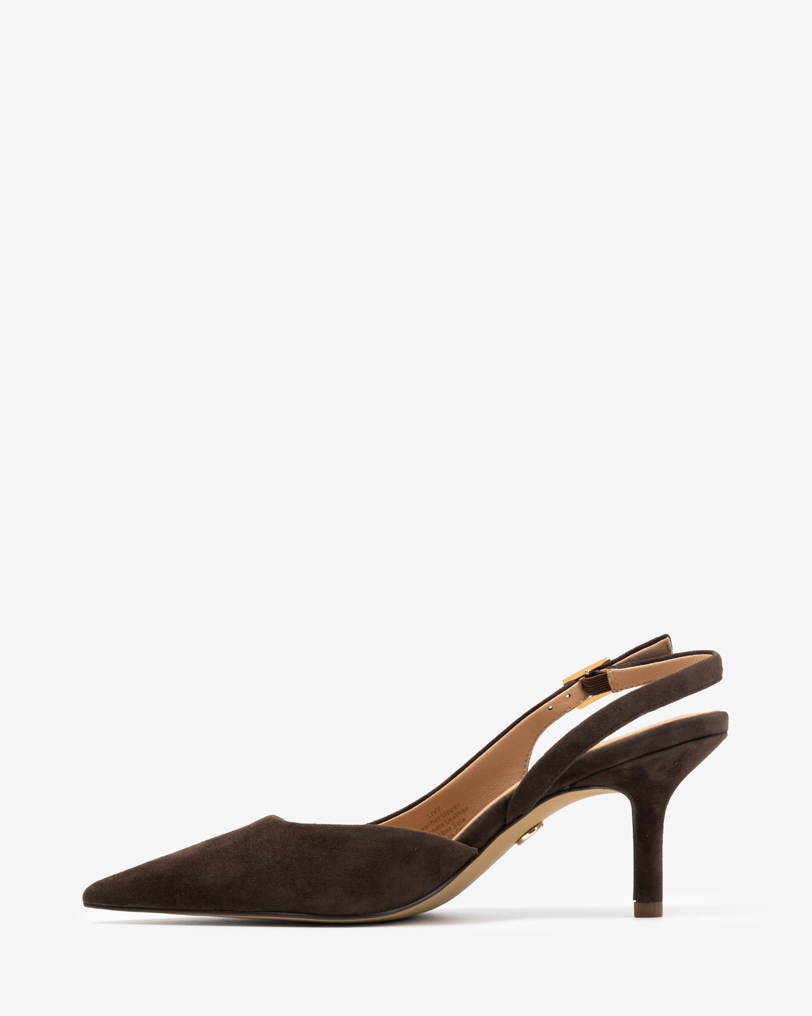 Livy Chocolate Suede Leather Slingback