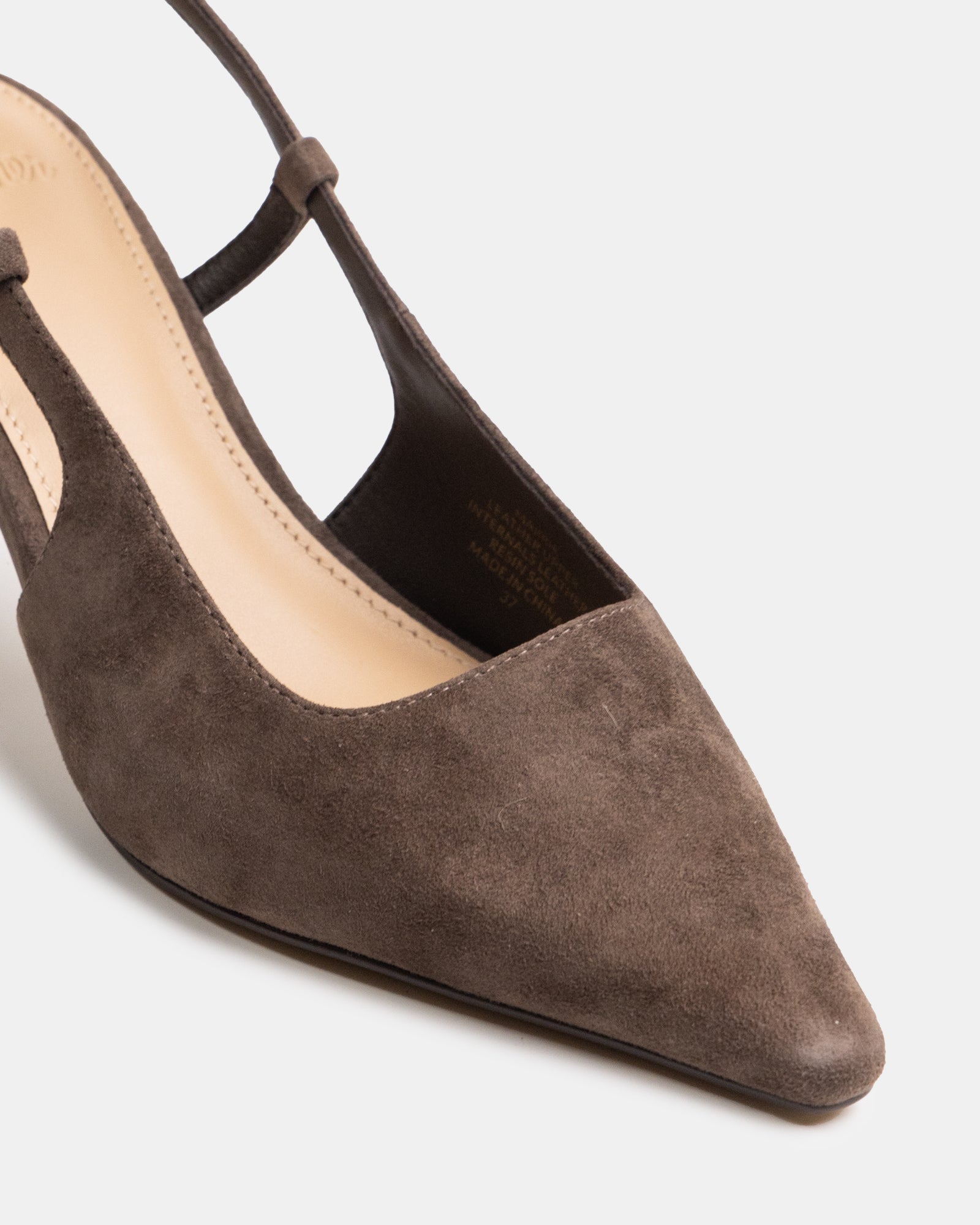 Marrie Mocha Brown Suede Leather Slingback