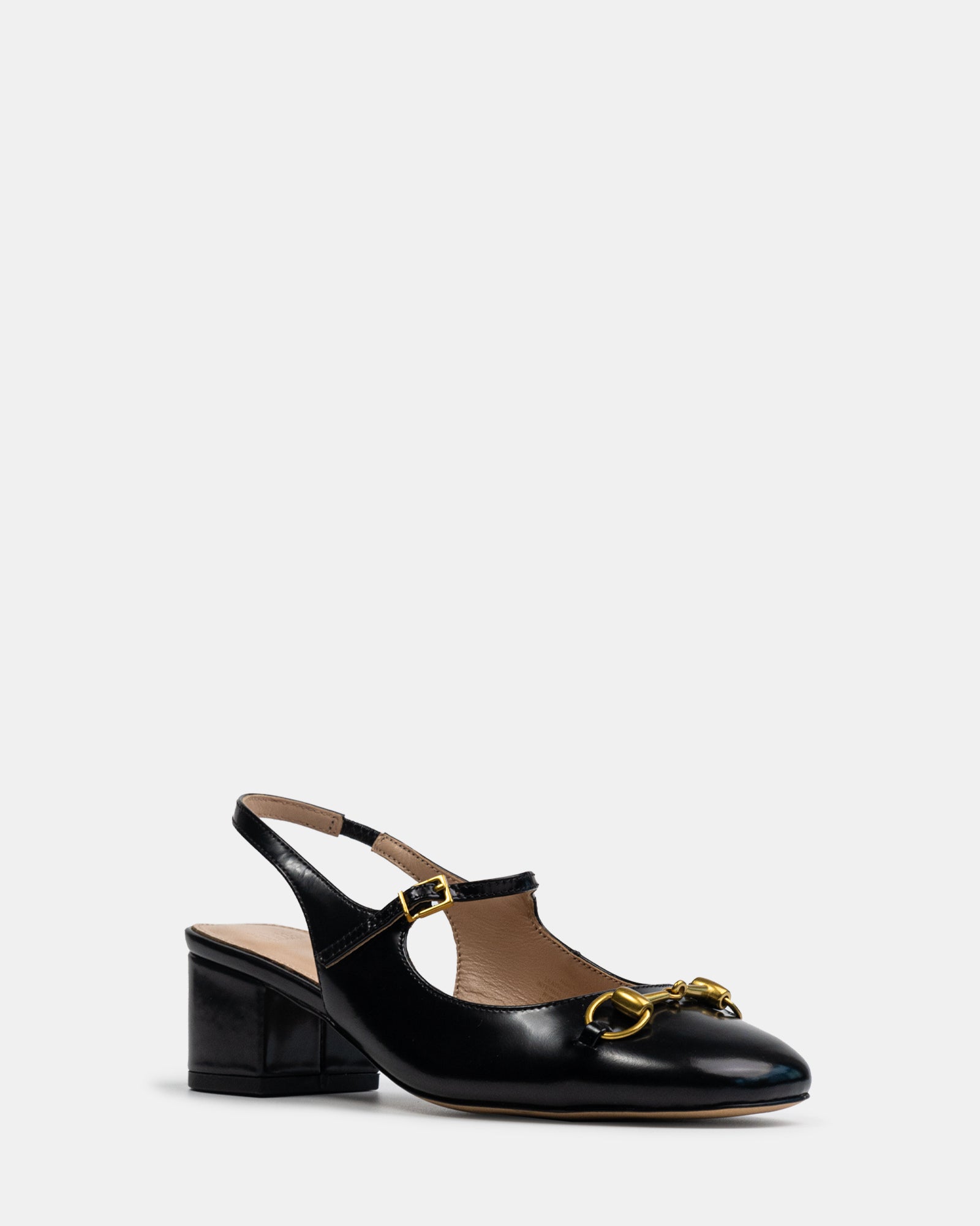 Nora Black Patent Leather Slingback