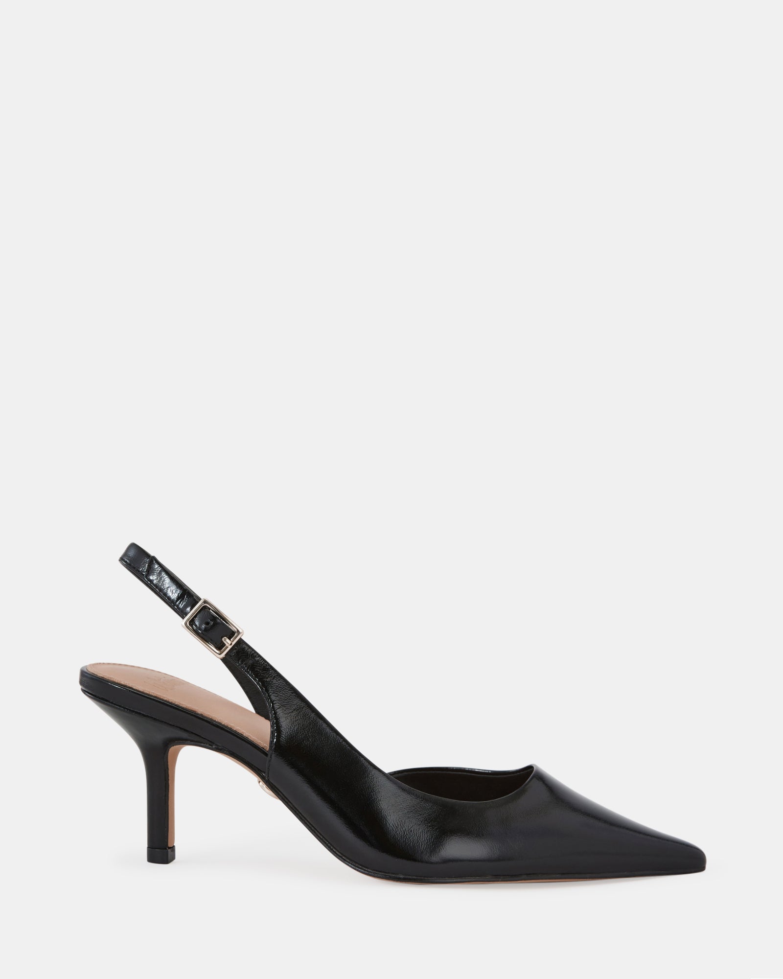 Livy Black Shiny Leather Slingback