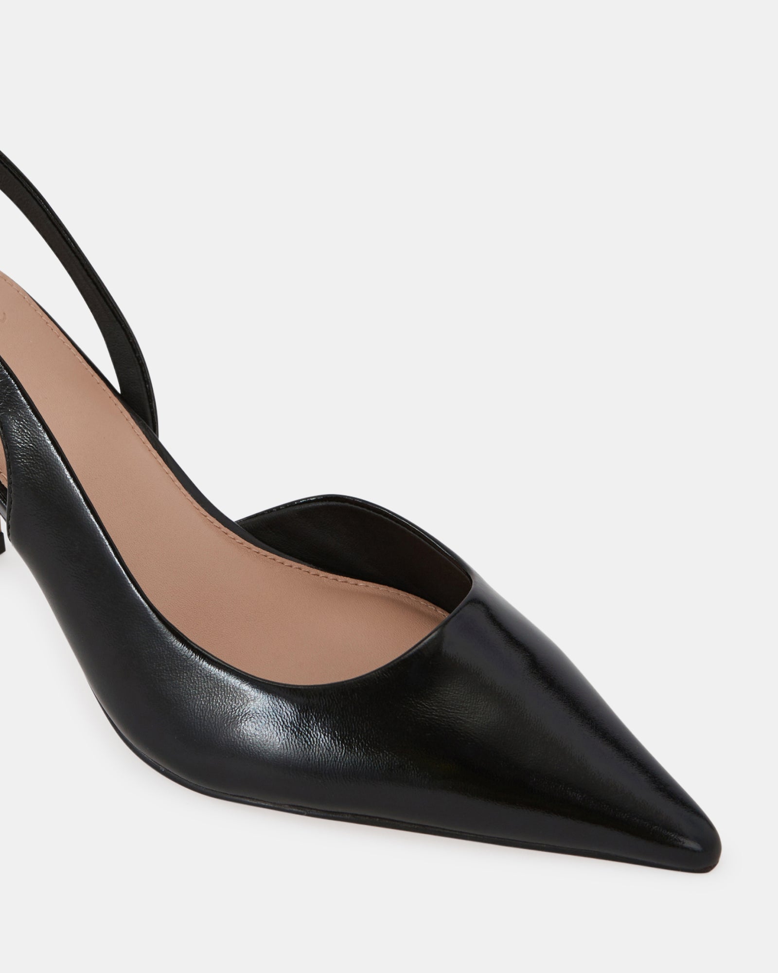 Livy Black Shiny Leather Slingback