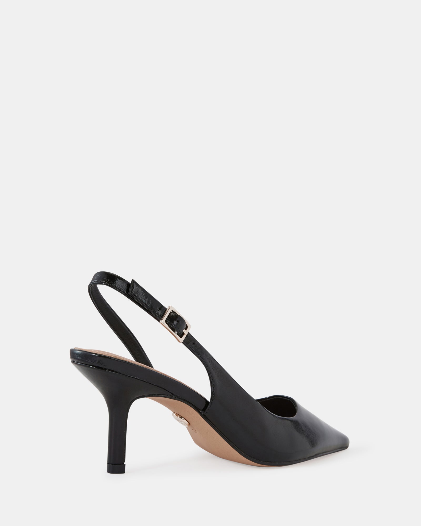 Livy Black Shiny Leather Slingback