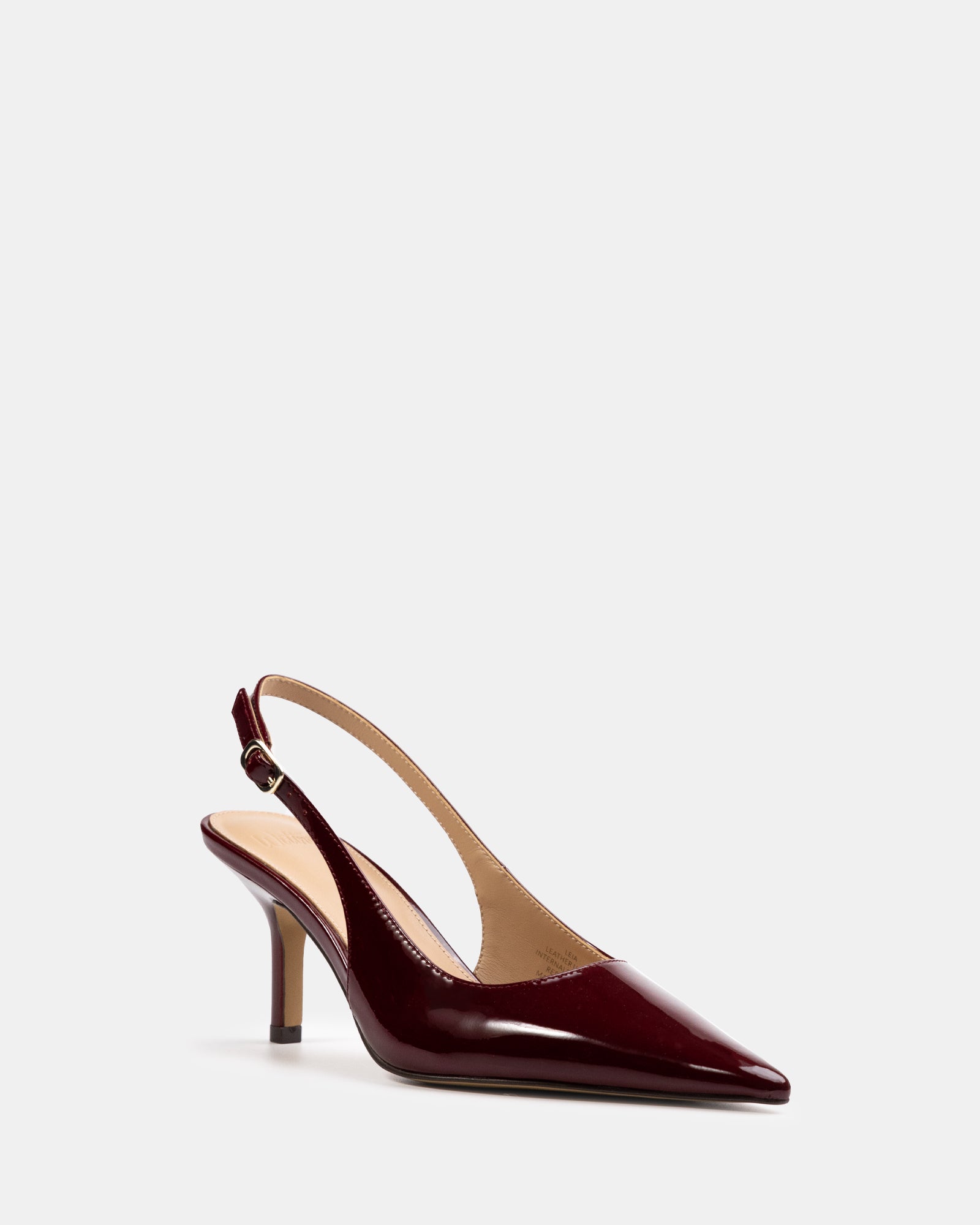 Leia Berry Crinkle Patent Leather Slingback