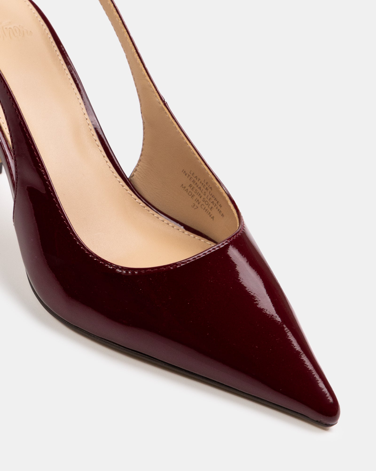 Leia Berry Crinkle Patent Leather Slingback